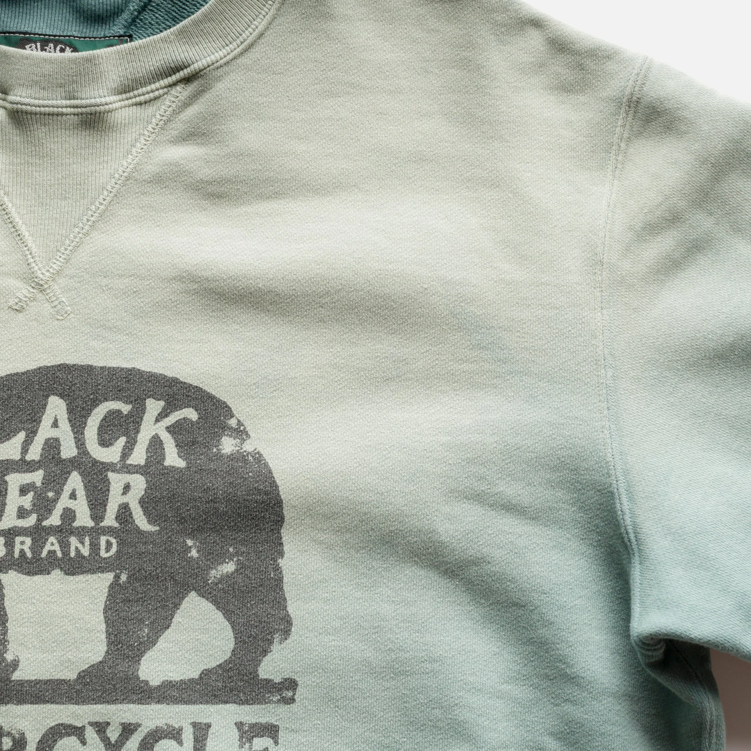 Black Bear Brand - FOREST GREEN CHOP SHOP Vintage Dyed French Terry Crew