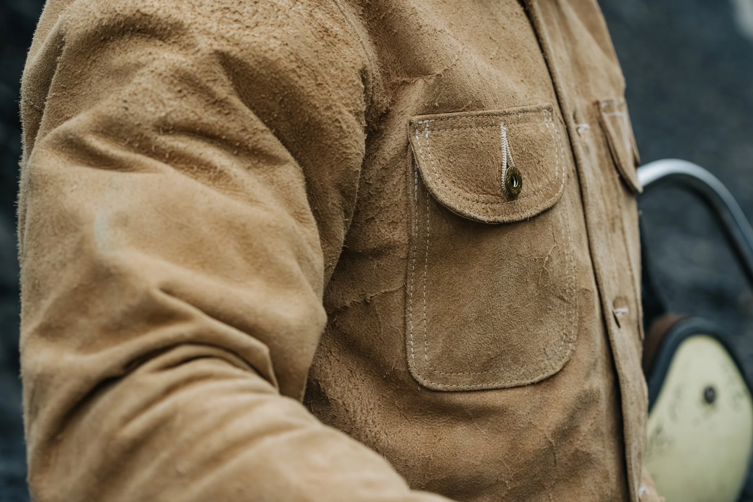 Black Bear Brand - Aged IVORY ROUGH-OUT Chore Coat (his & hers chore coat collection)