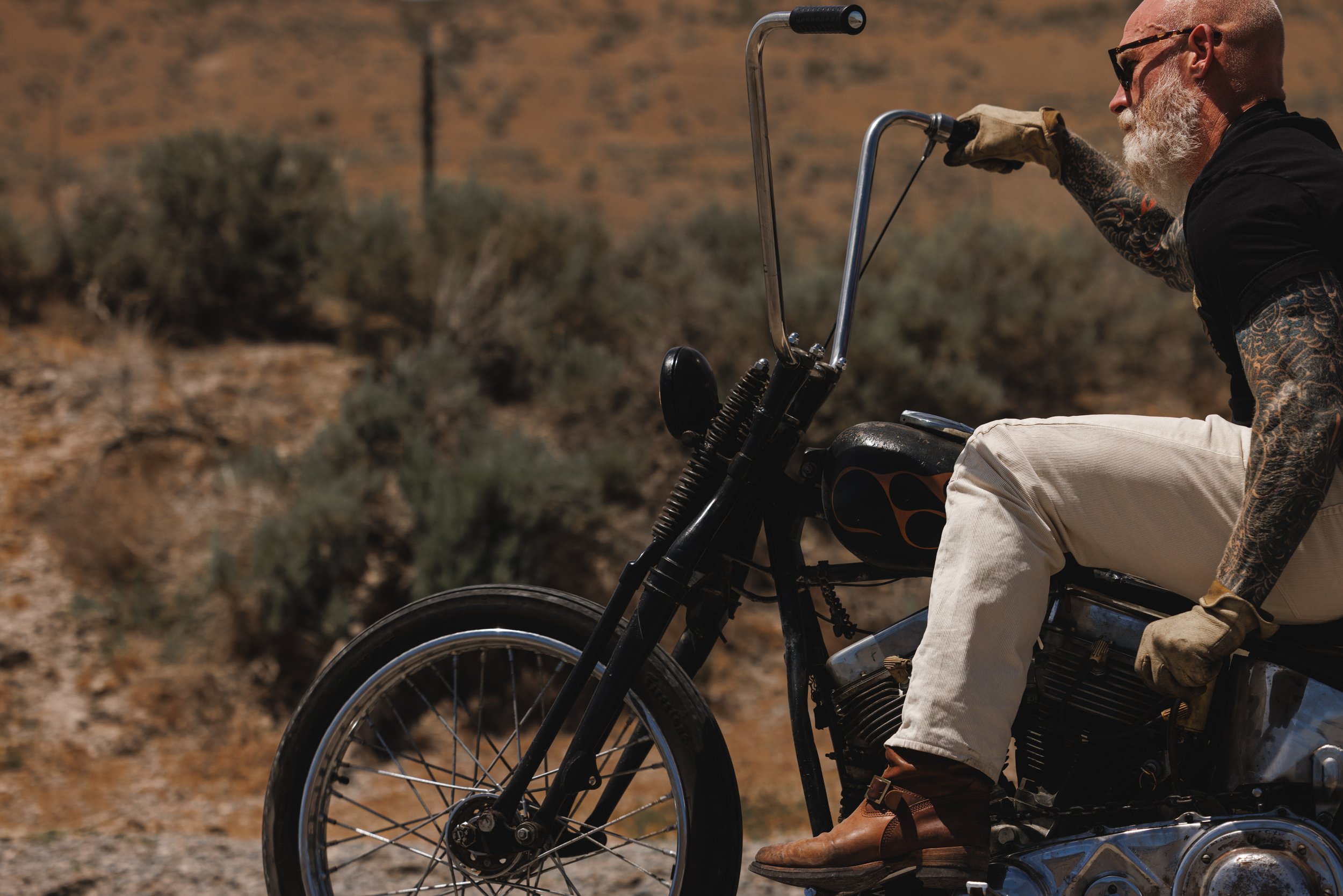 Black Bear Brand double front IVORY Distressed BLEACH Washed Cord