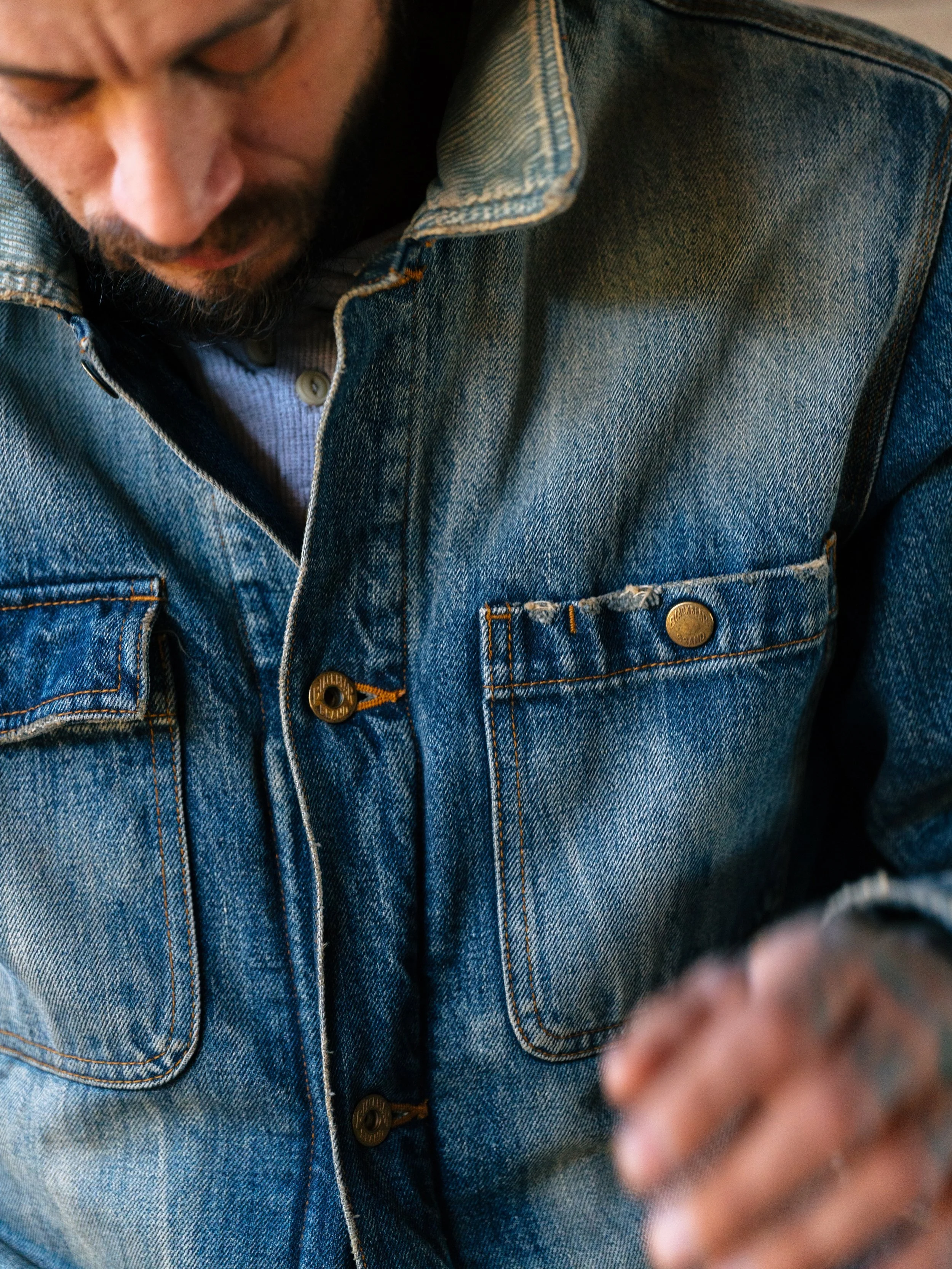 Black Bear Brand WINTER Washed Denim Chore Coat