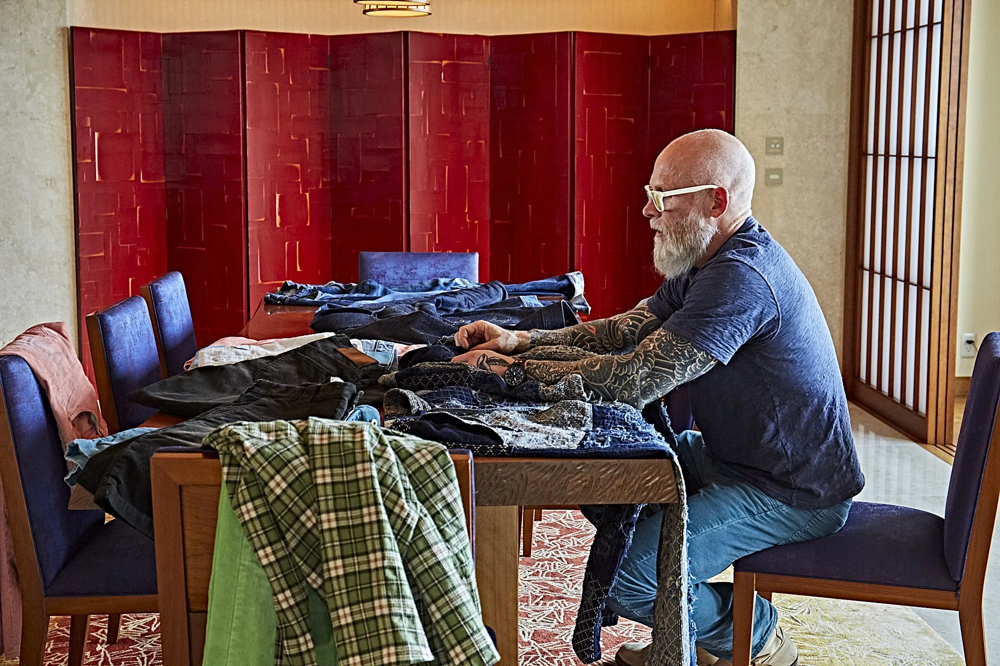 Black Bear Brand OCEAN Blue Distressed Corduroy