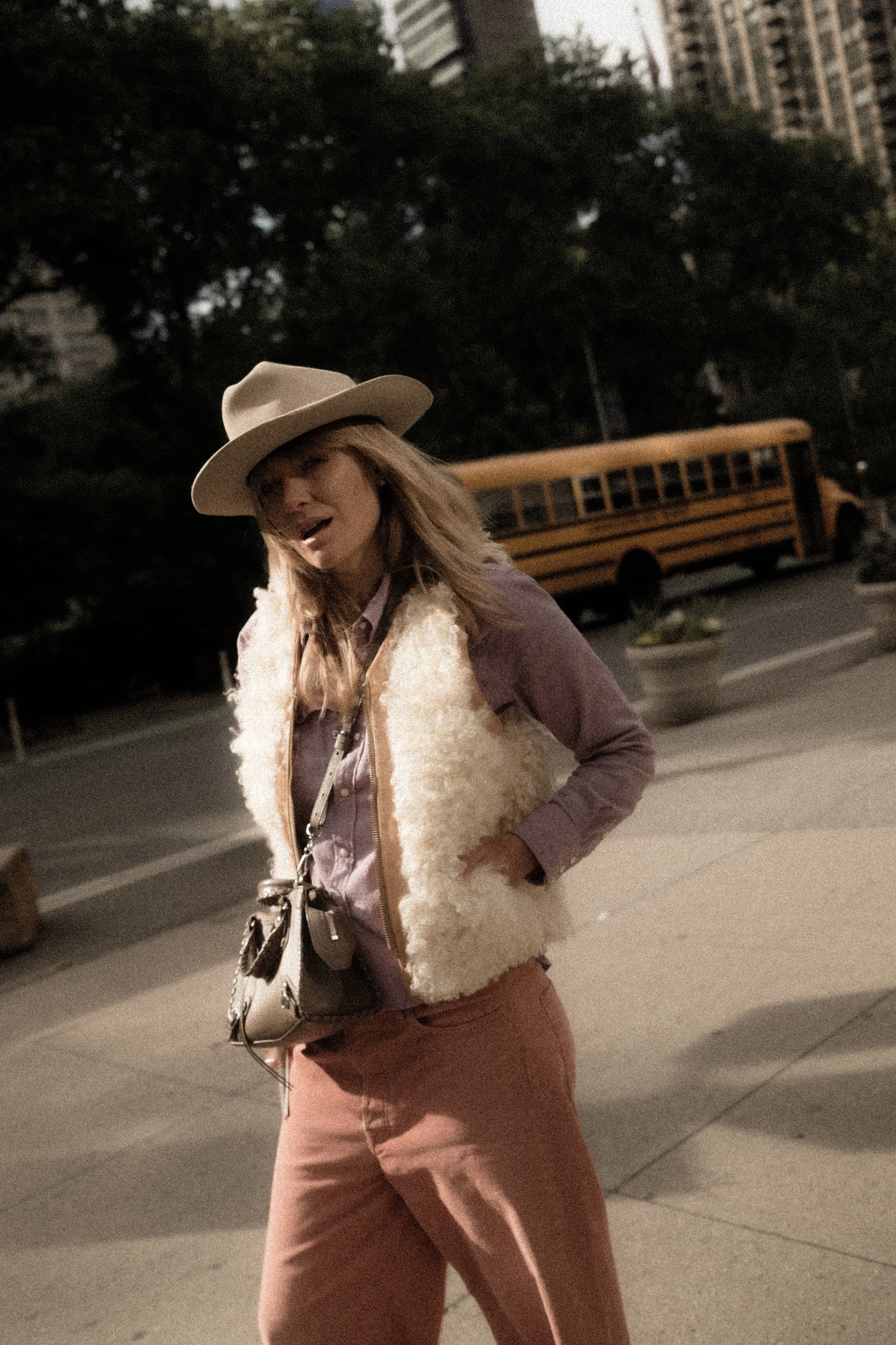 Black Bear Brand WOMAN - Long Curl Lambskin & Horween Horsehide... reversible Vest