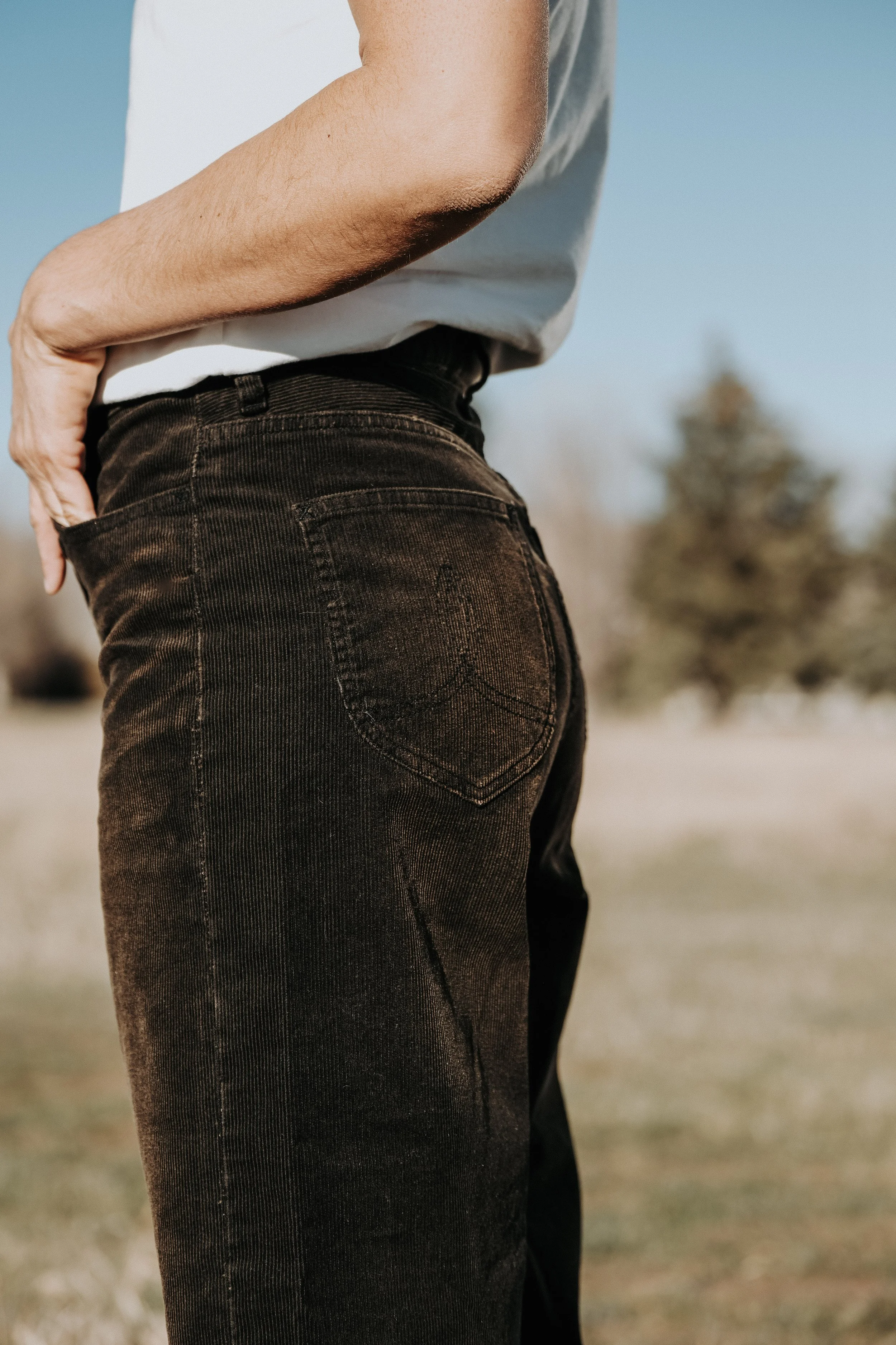 Black Bear Brand WOMAN, Washed BLACK "boy friend" Corduroy pants