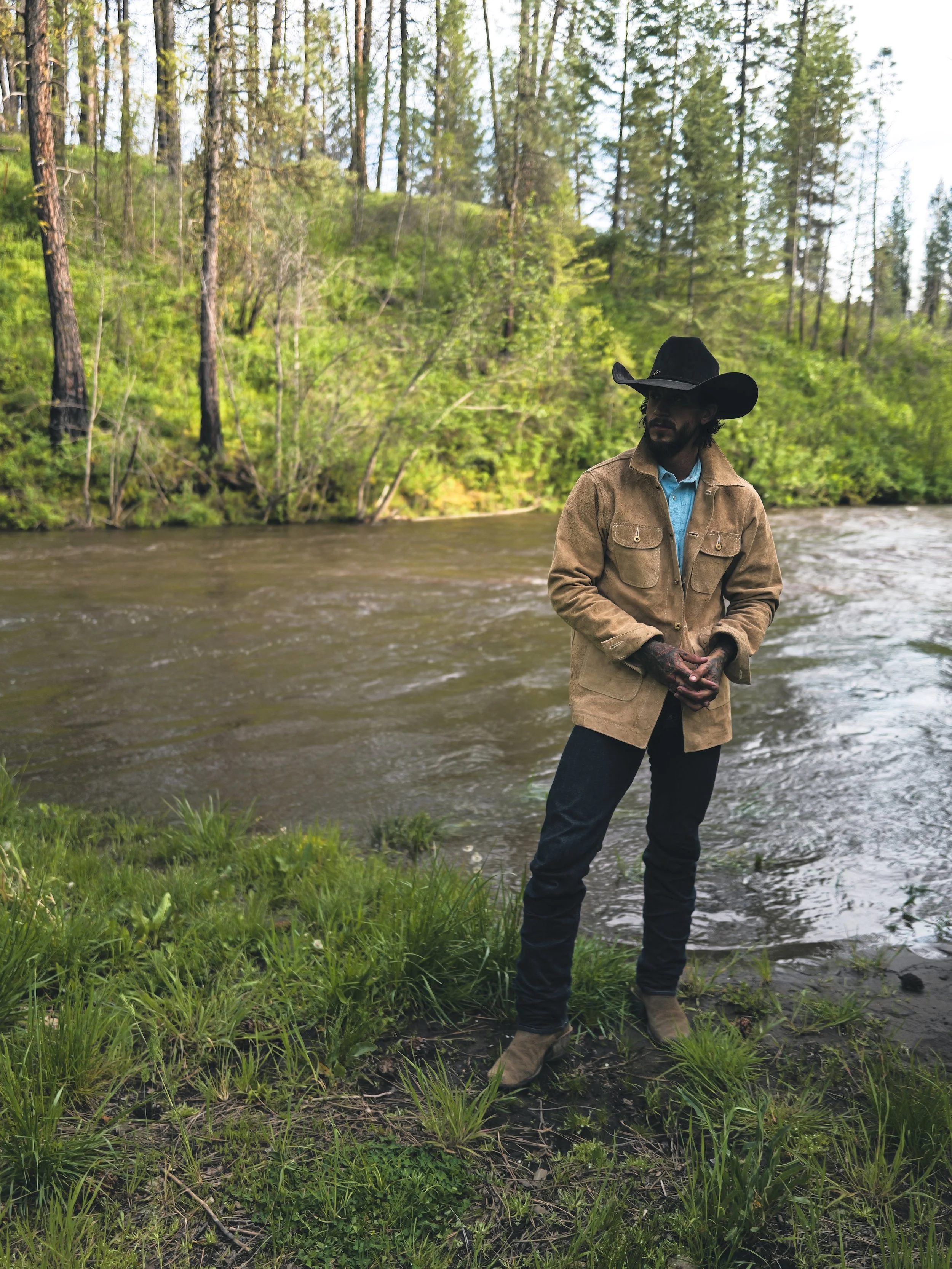 Black Bear Brand - Aged IVORY ROUGH-OUT Chore Coat