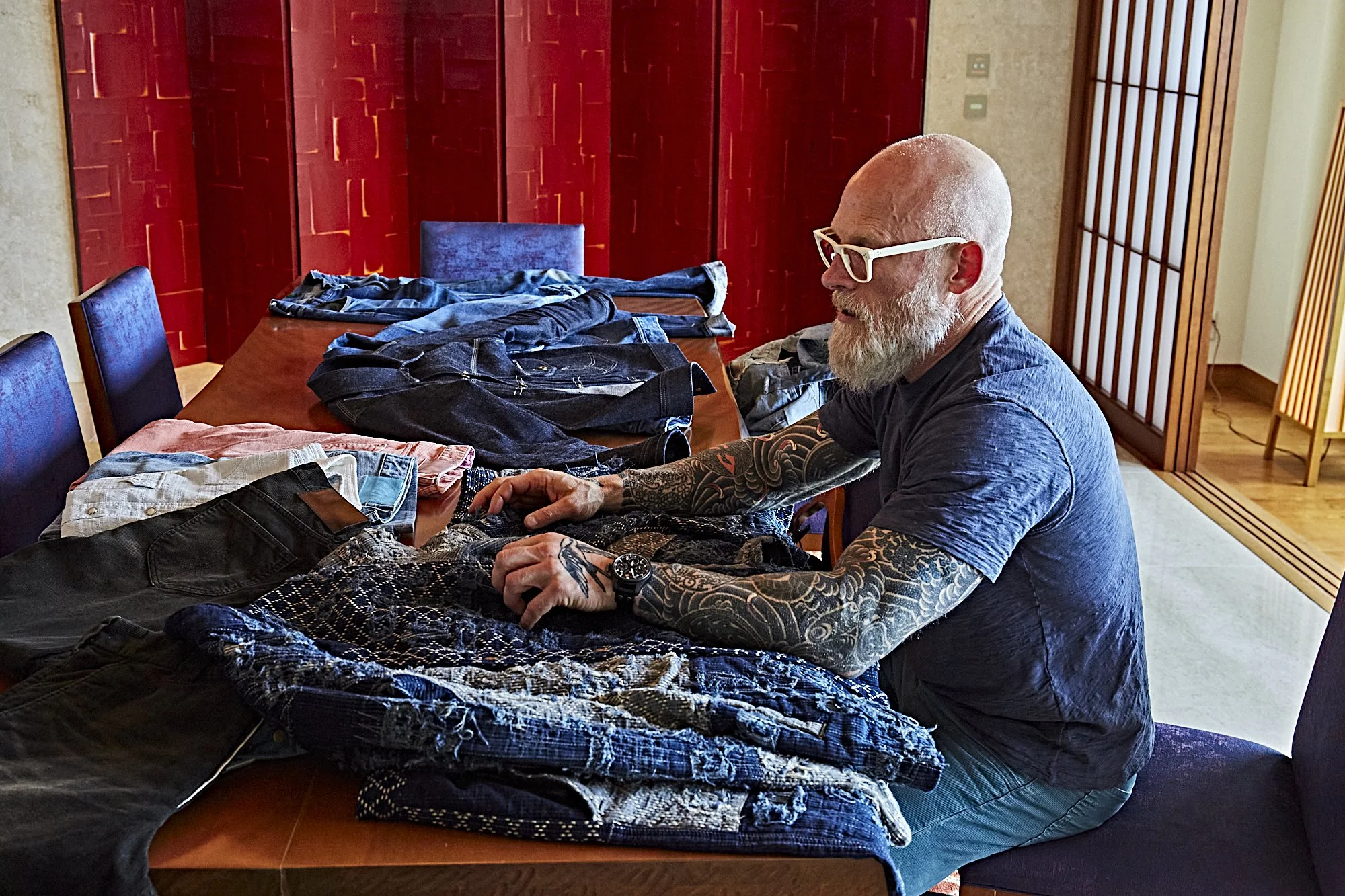 Black Bear Brand OCEAN Blue Distressed Corduroy