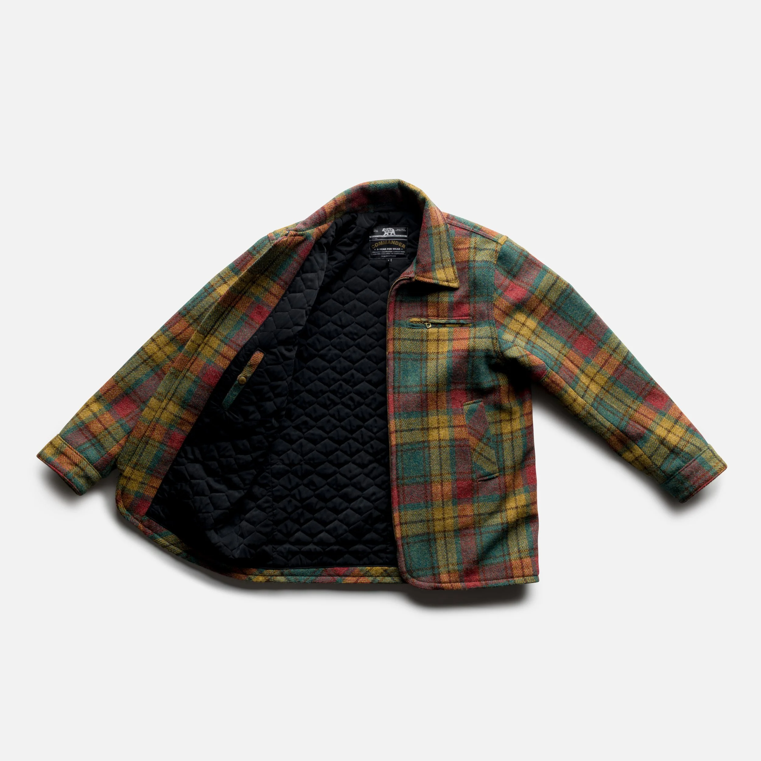 Black Bear Brand MOSS FIRE Harris Tweed Tartan ZIP Coat