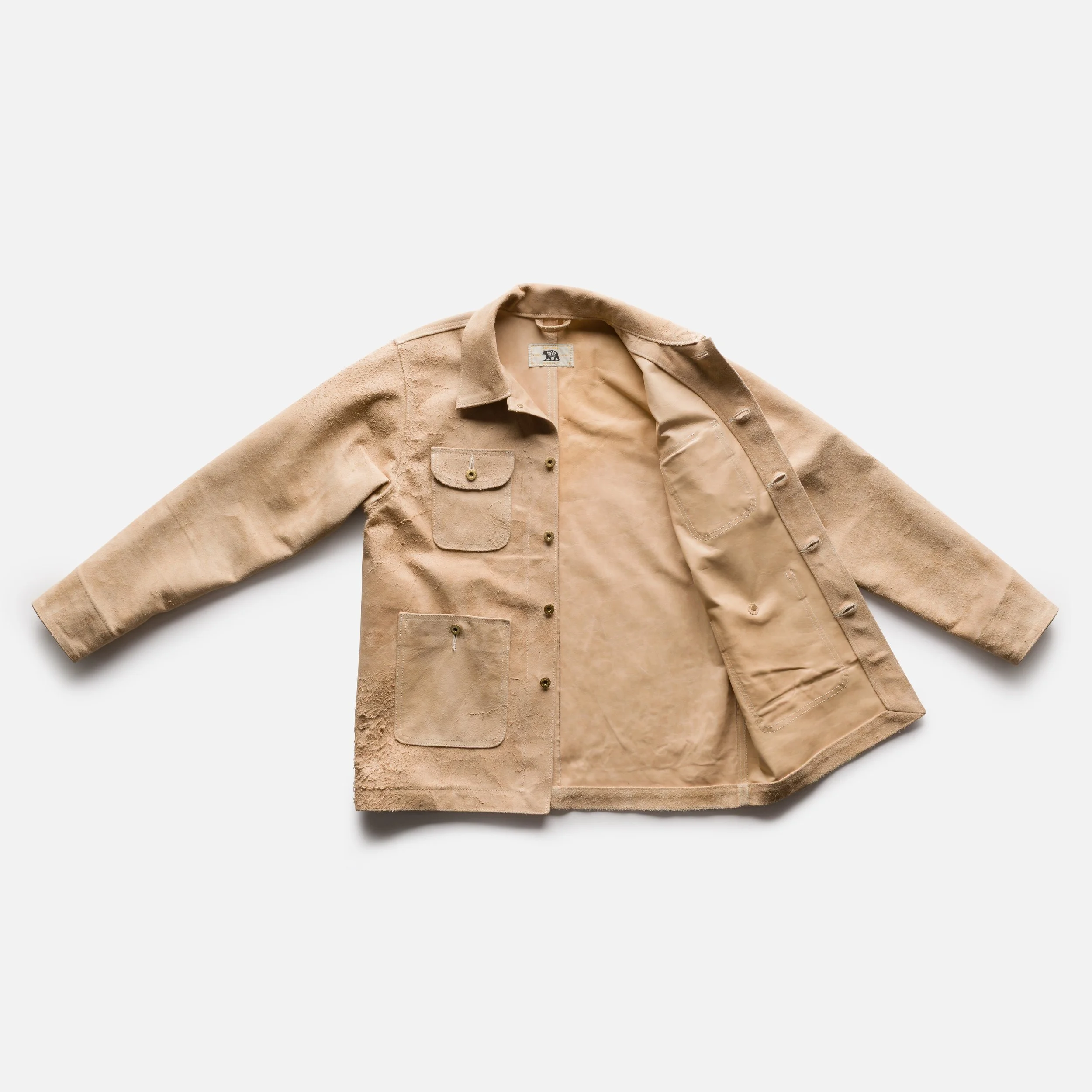 Black Bear Brand, Aged IVORY ROUGH-OUT Chore Coat