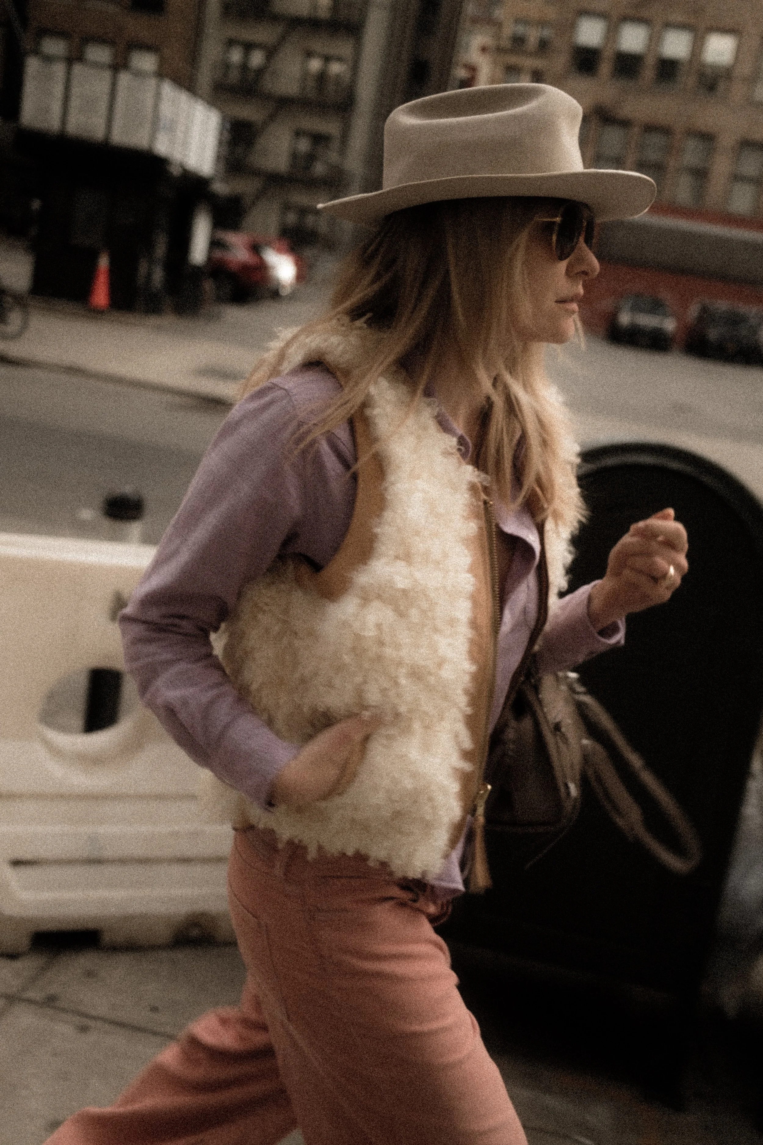 Black Bear Brand WOMAN - Long Curl Lambskin & Horween Horsehide... reversible Vest