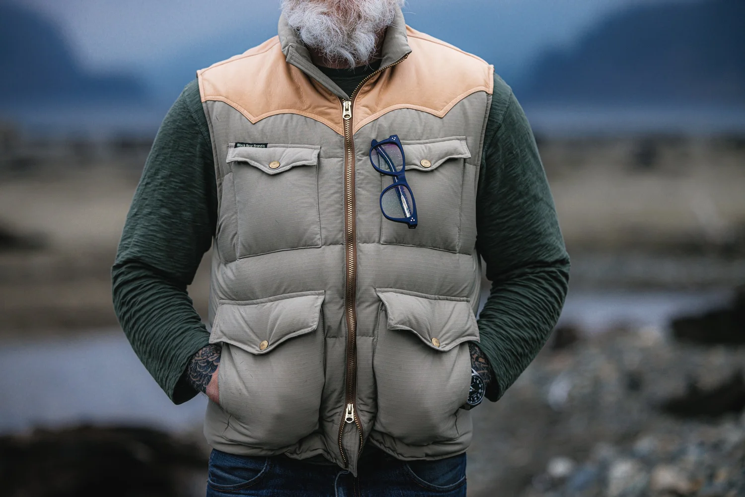 Black Bear Brand GOOSE DOWN Vest - Desert — Black Bear Brand