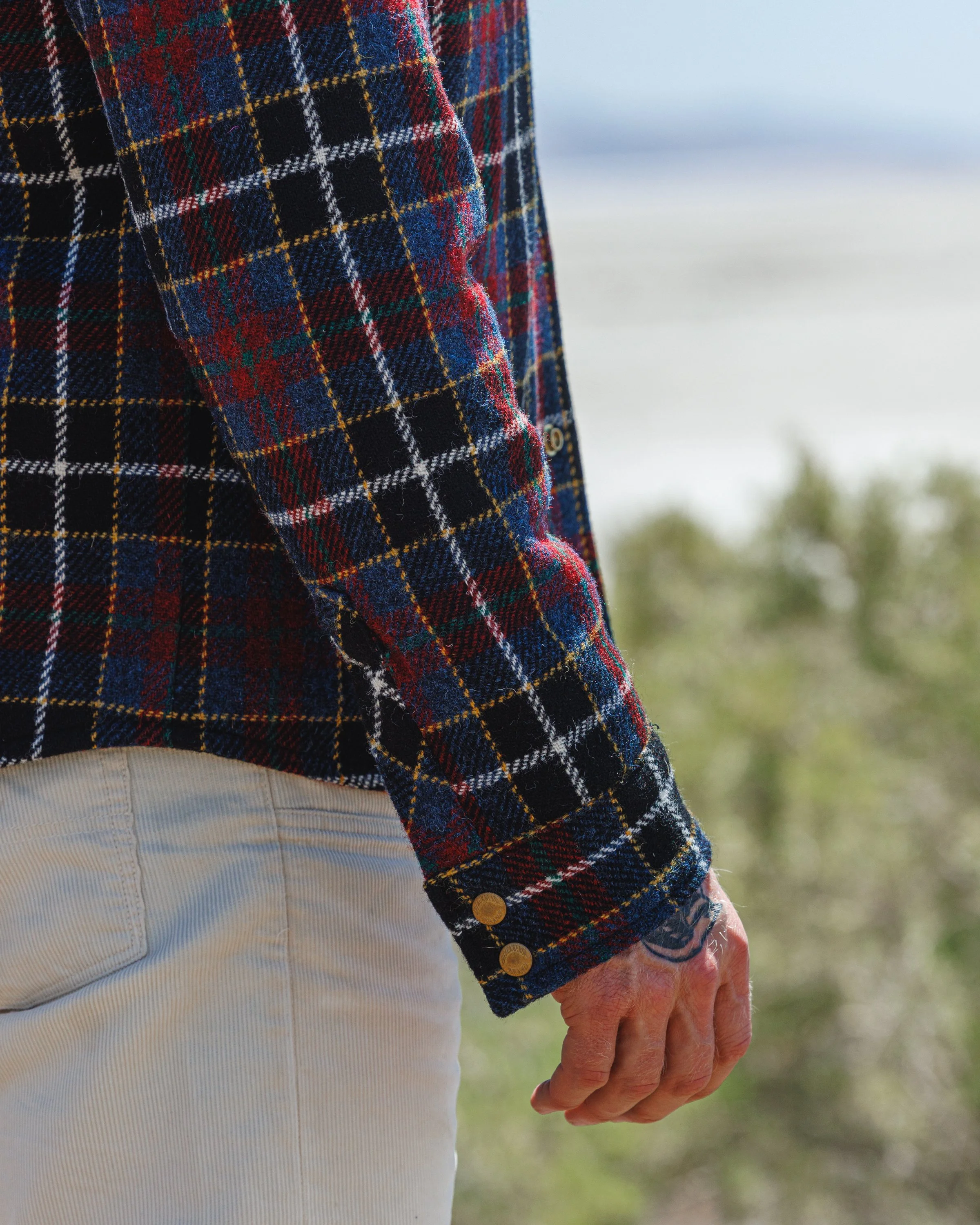 Black Bear Brand Harris Tweed Midnight Glen Tartan WOOL Western Jacket