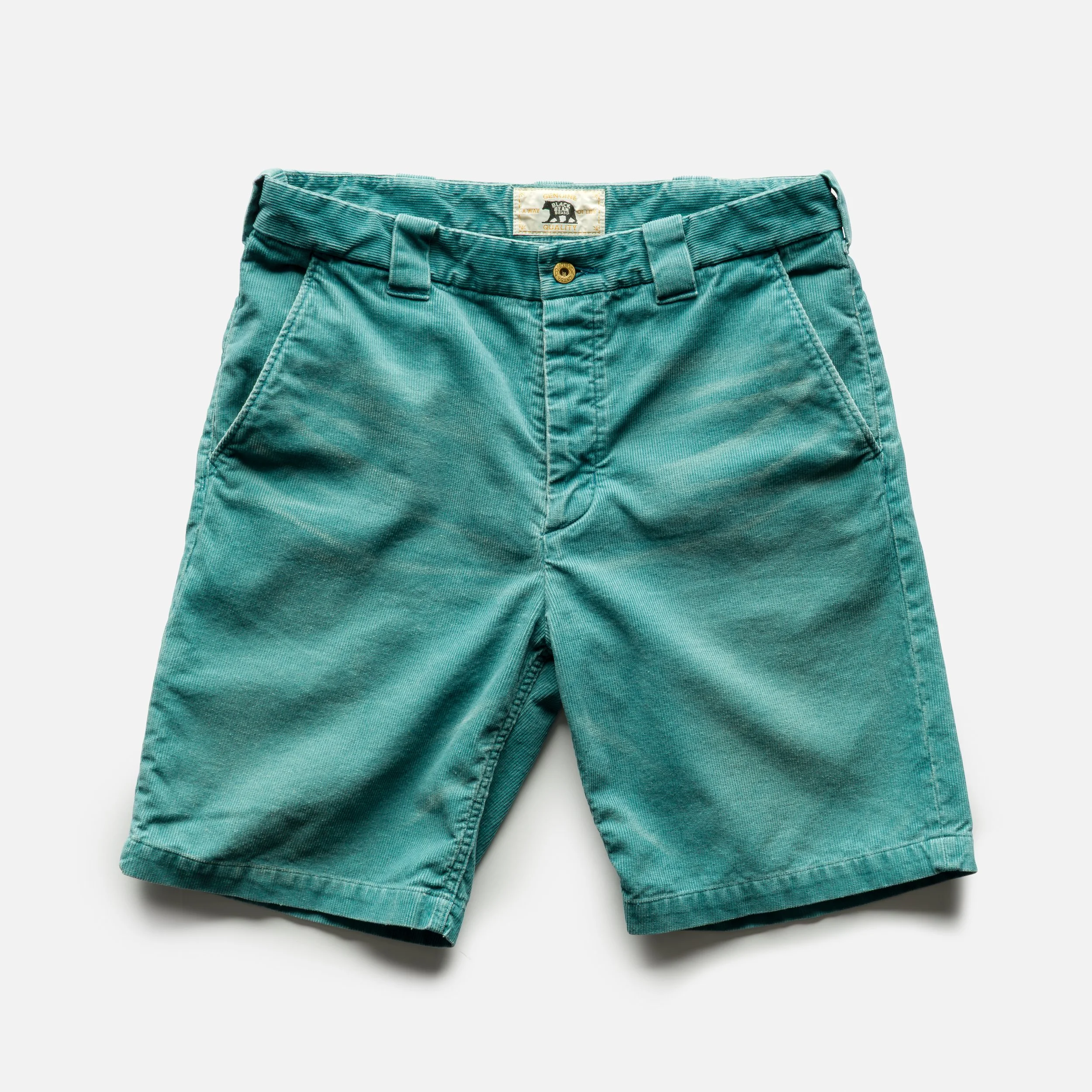 Josh's Distressed Black Bear Brand Corduroy Short