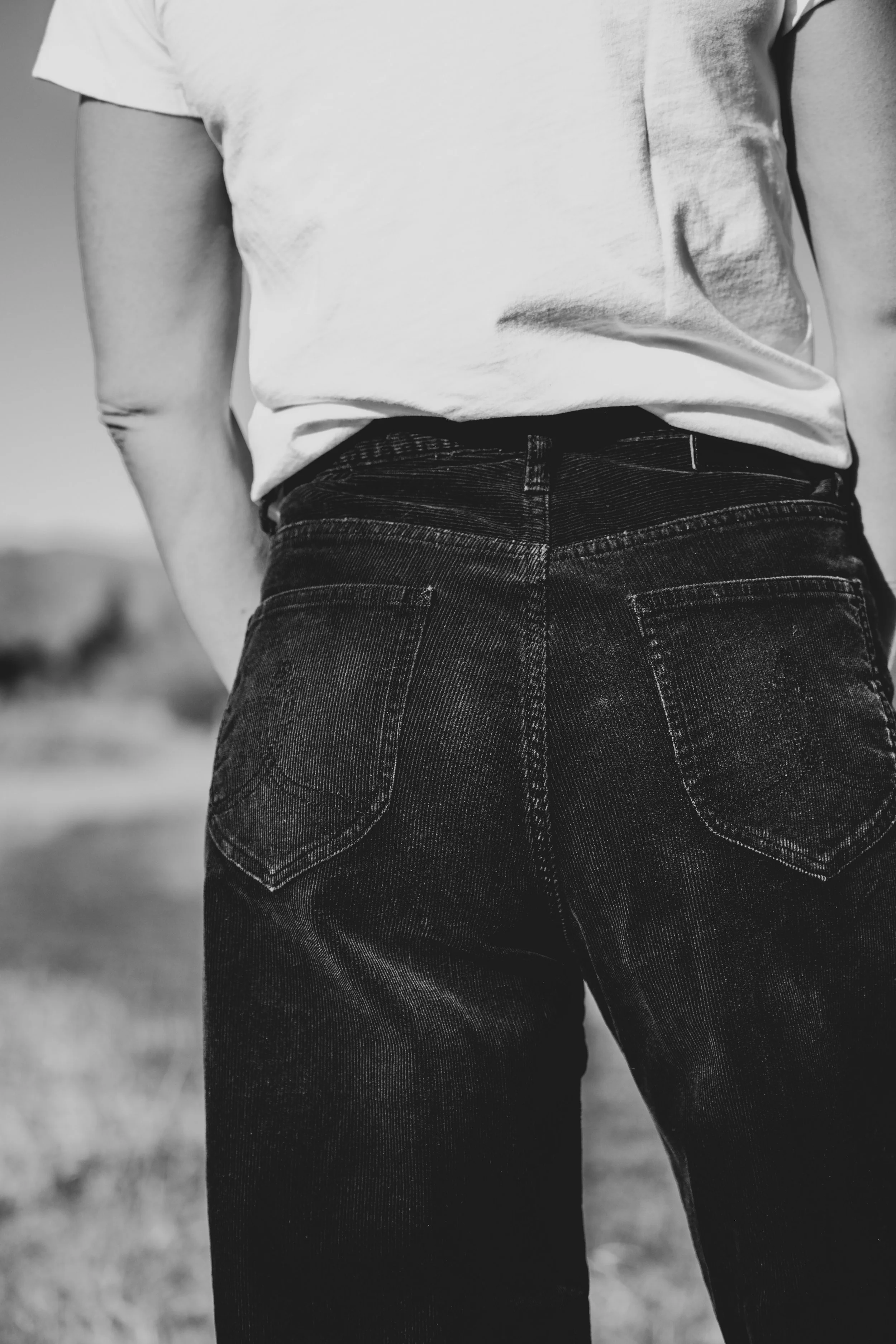 Black Bear Brand WOMAN, Washed BLACK "boy friend" Corduroy pants