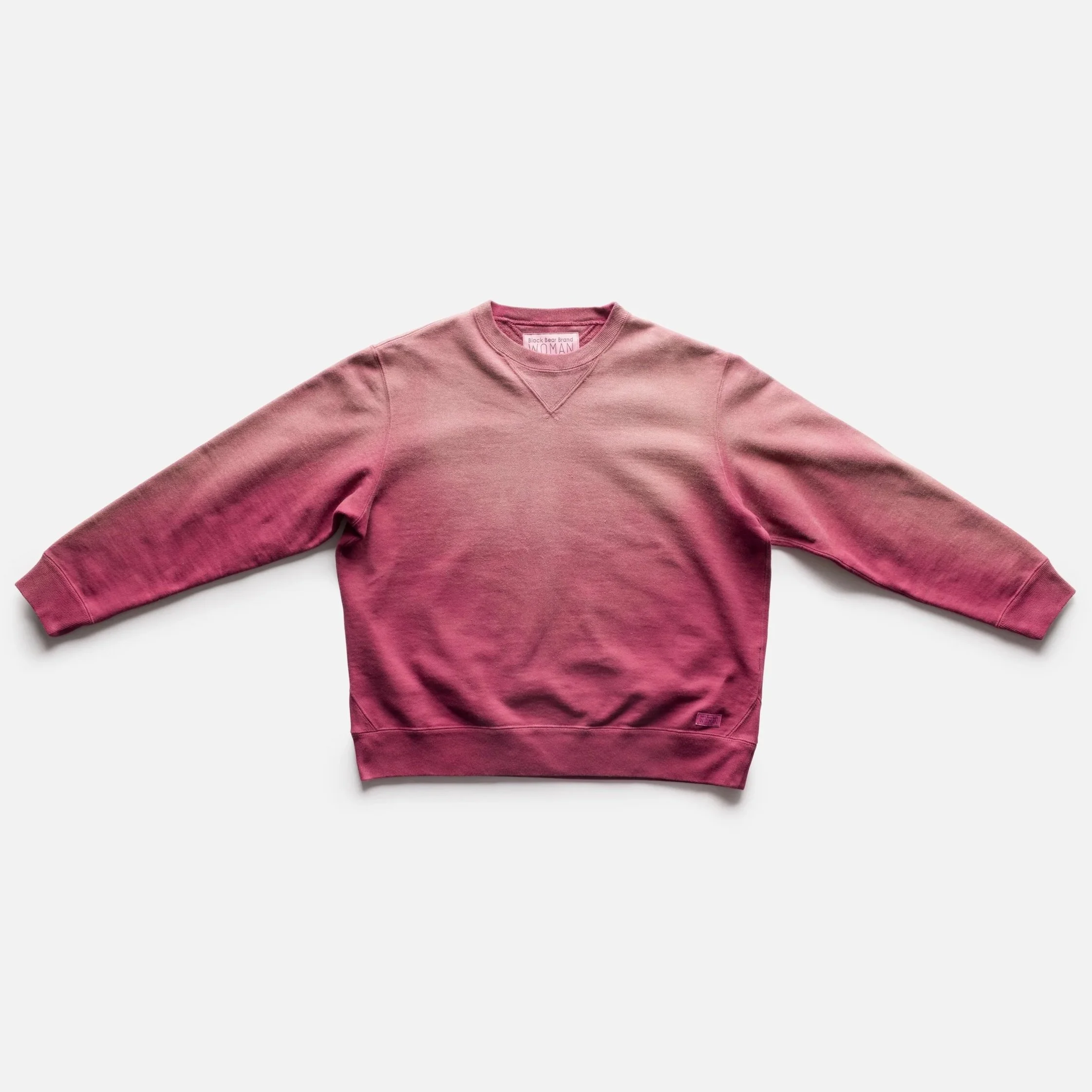 Black Bear Brand WOMAN - Sun Dyed French Terry Crew (Red Roses)