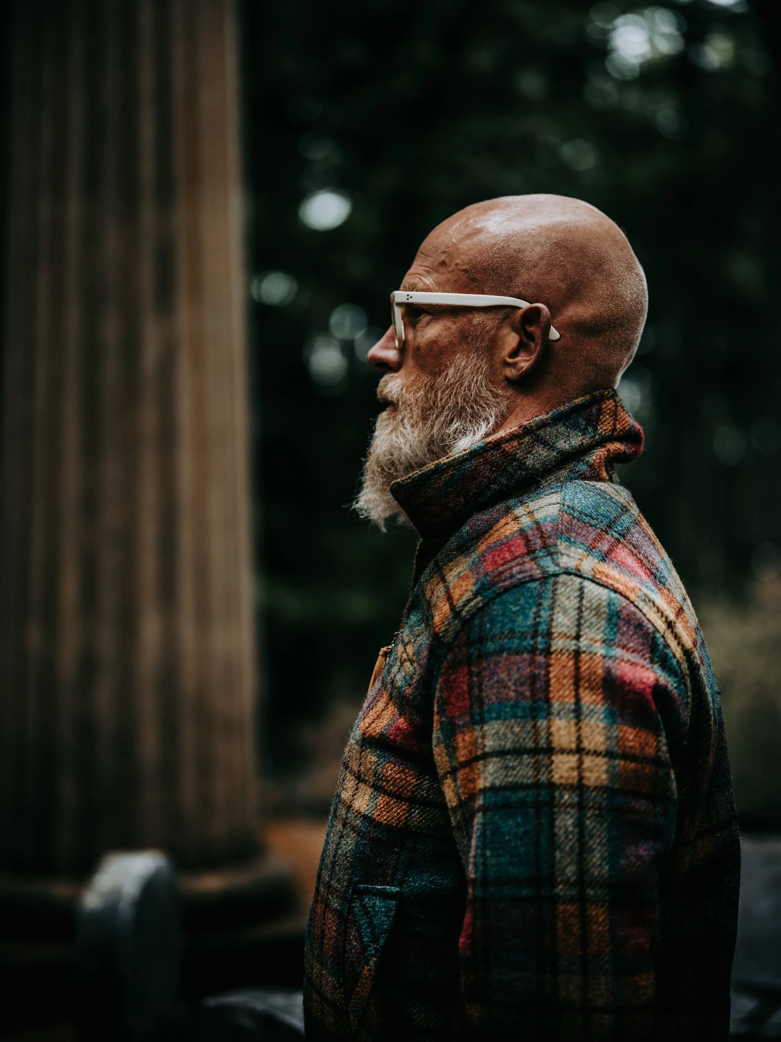 Black Bear Brand MOSS FIRE Harris Tweed Tartan ZIP Coat (hand woven Harris Tweed)