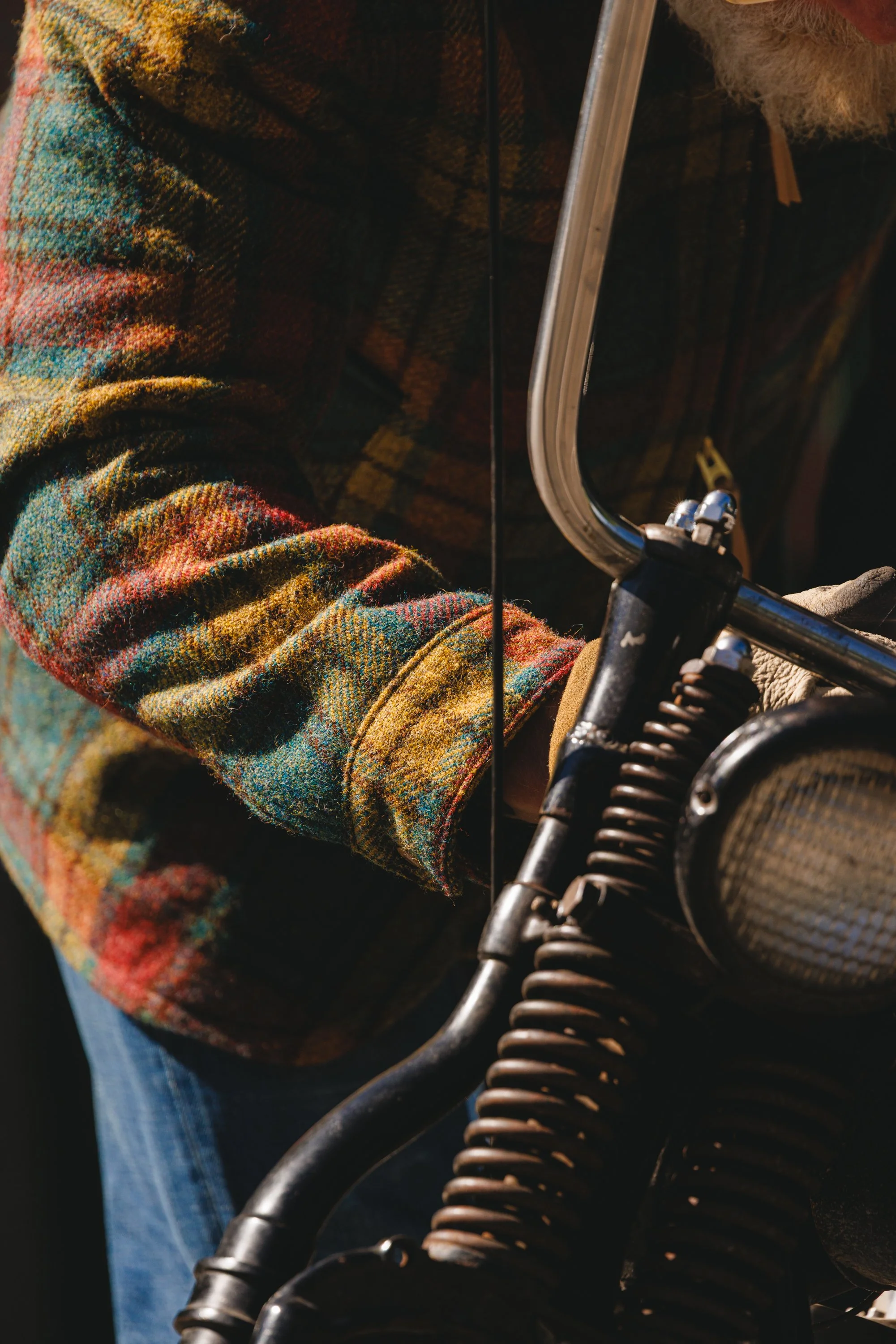 Black Bear Brand MOSS FIRE Harris Tweed Tartan ZIP Coat