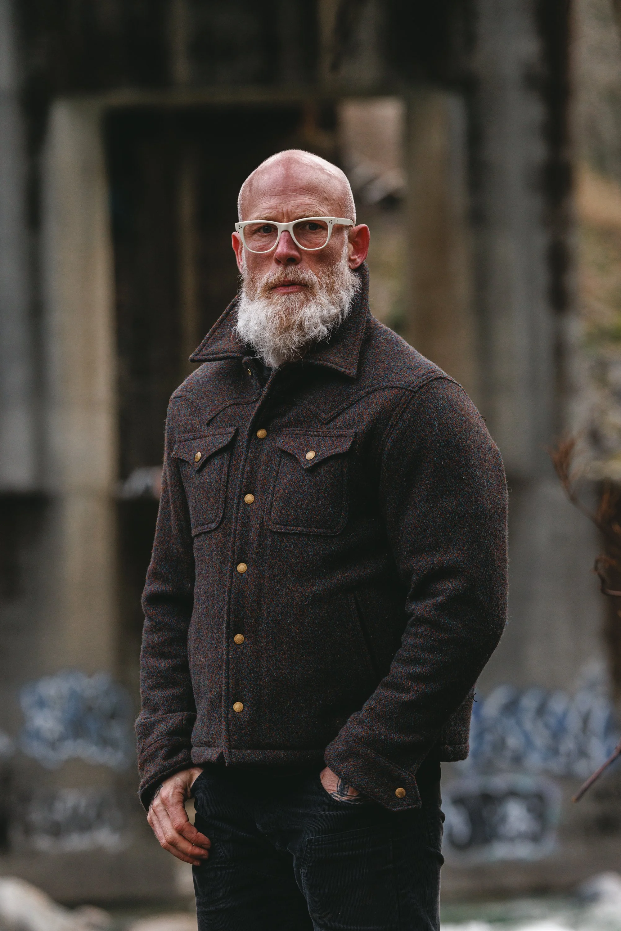 Black Bear Brand - Harris Tweed STONEWALL Western Wool Coat