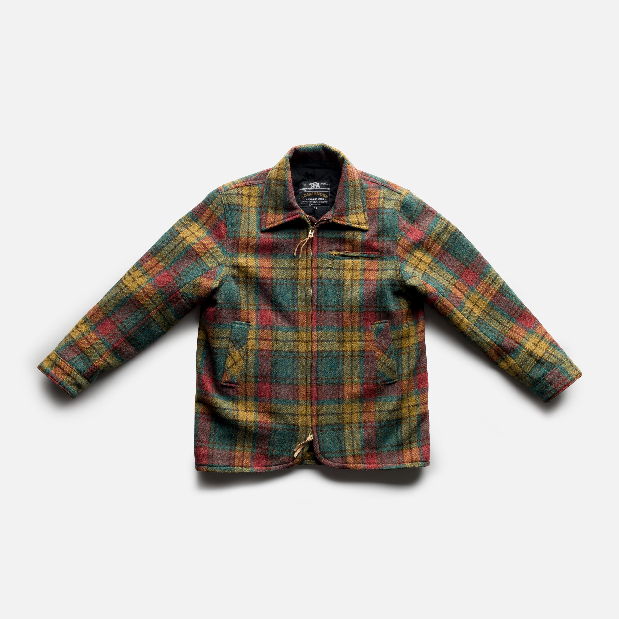 Black Bear Brand MOSS FIRE Harris Tweed Tartan ZIP Coat (hand woven Harris Tweed)