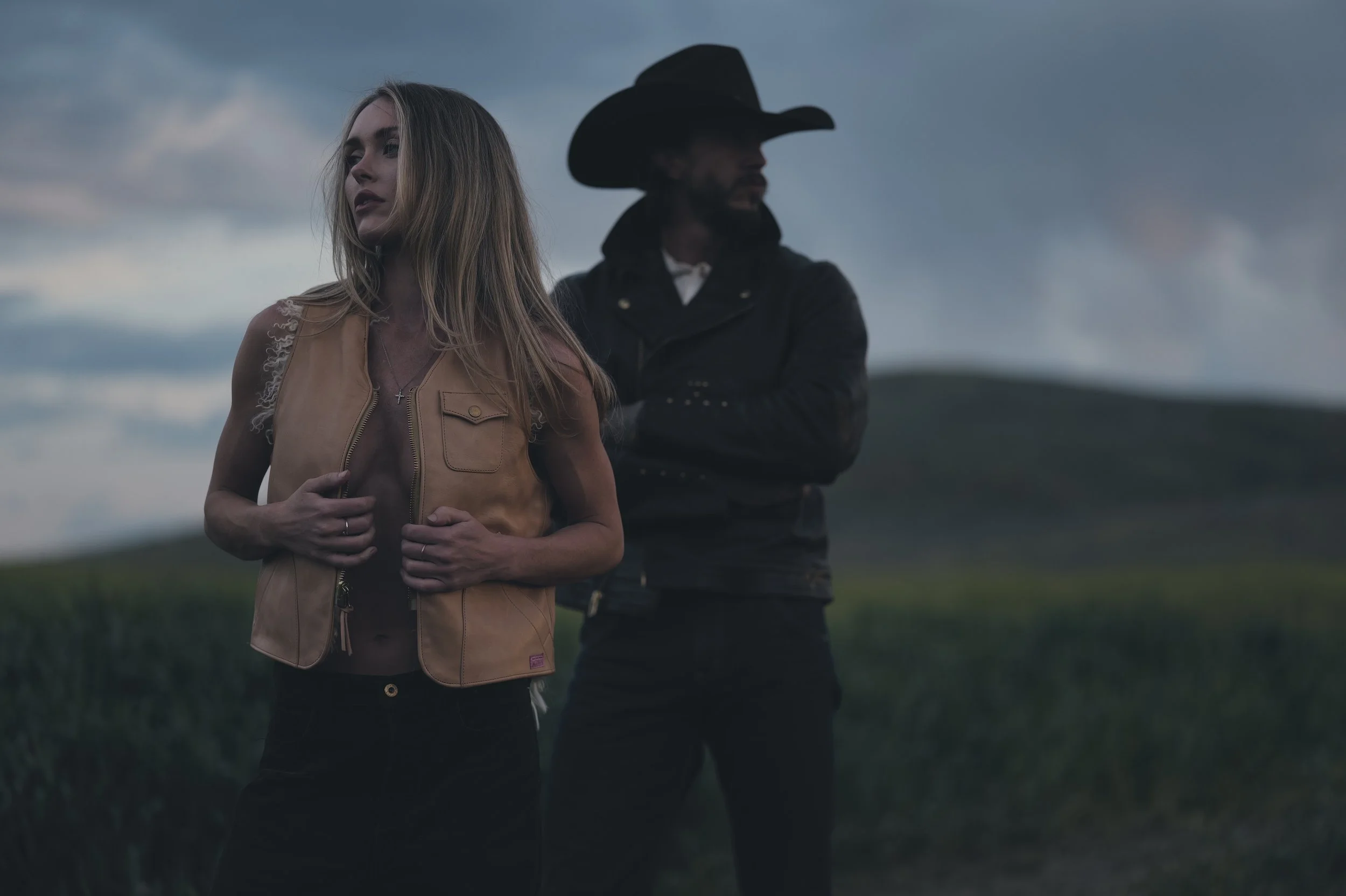 Black Bear Brand WOMAN - Long Curl Lambskin & Horween Horsehide... reversible Vest