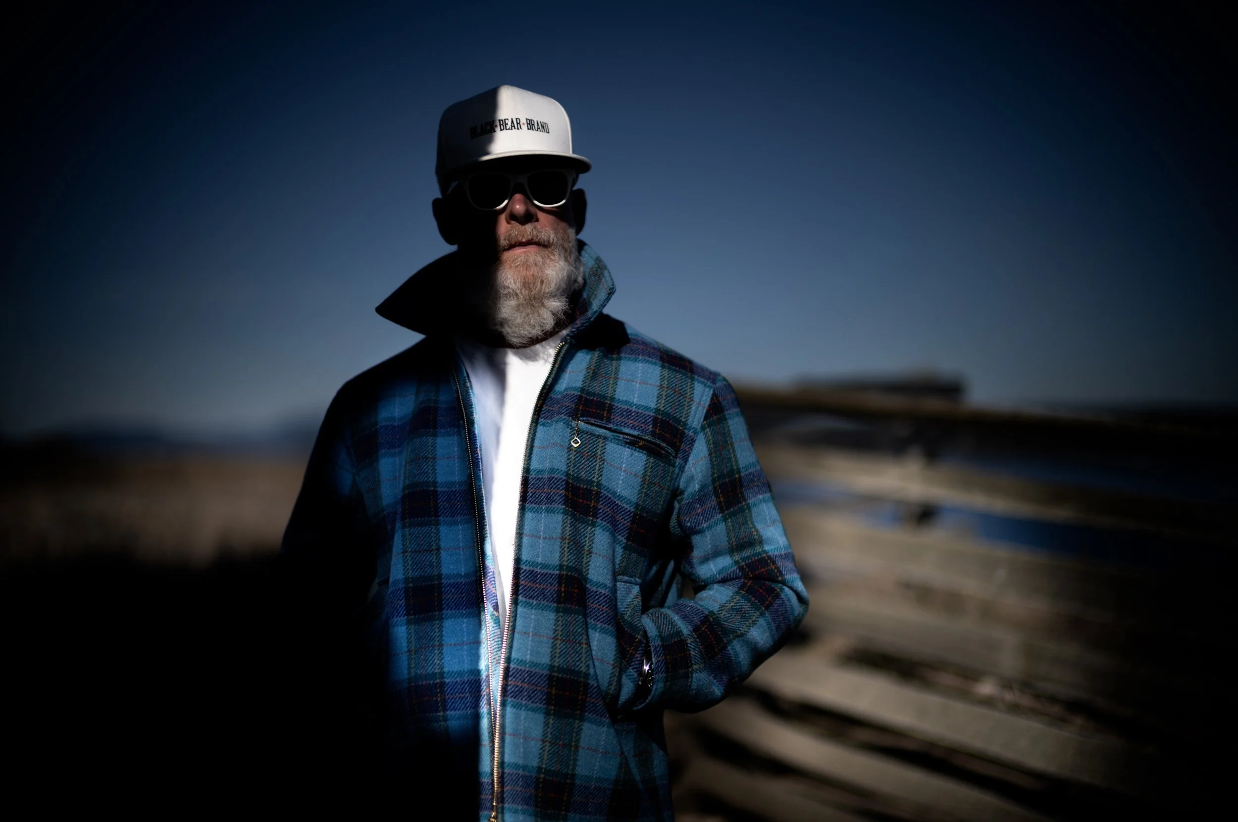 Harris Tweed SKY BLUE Tartan WOOL Zip Coat