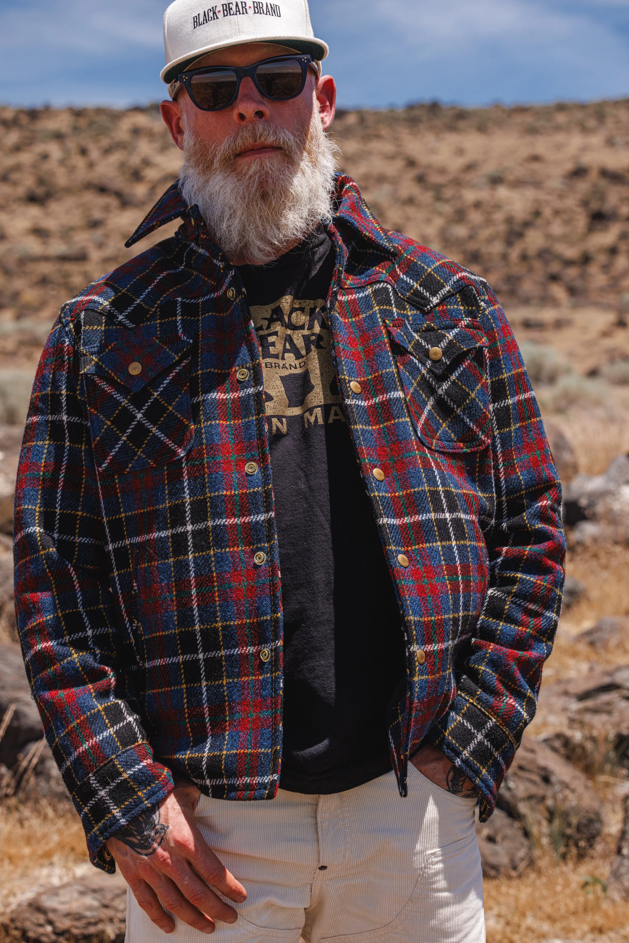 Black Bear Brand Harris Tweed Midnight Glen Tartan WOOL Western Jacket