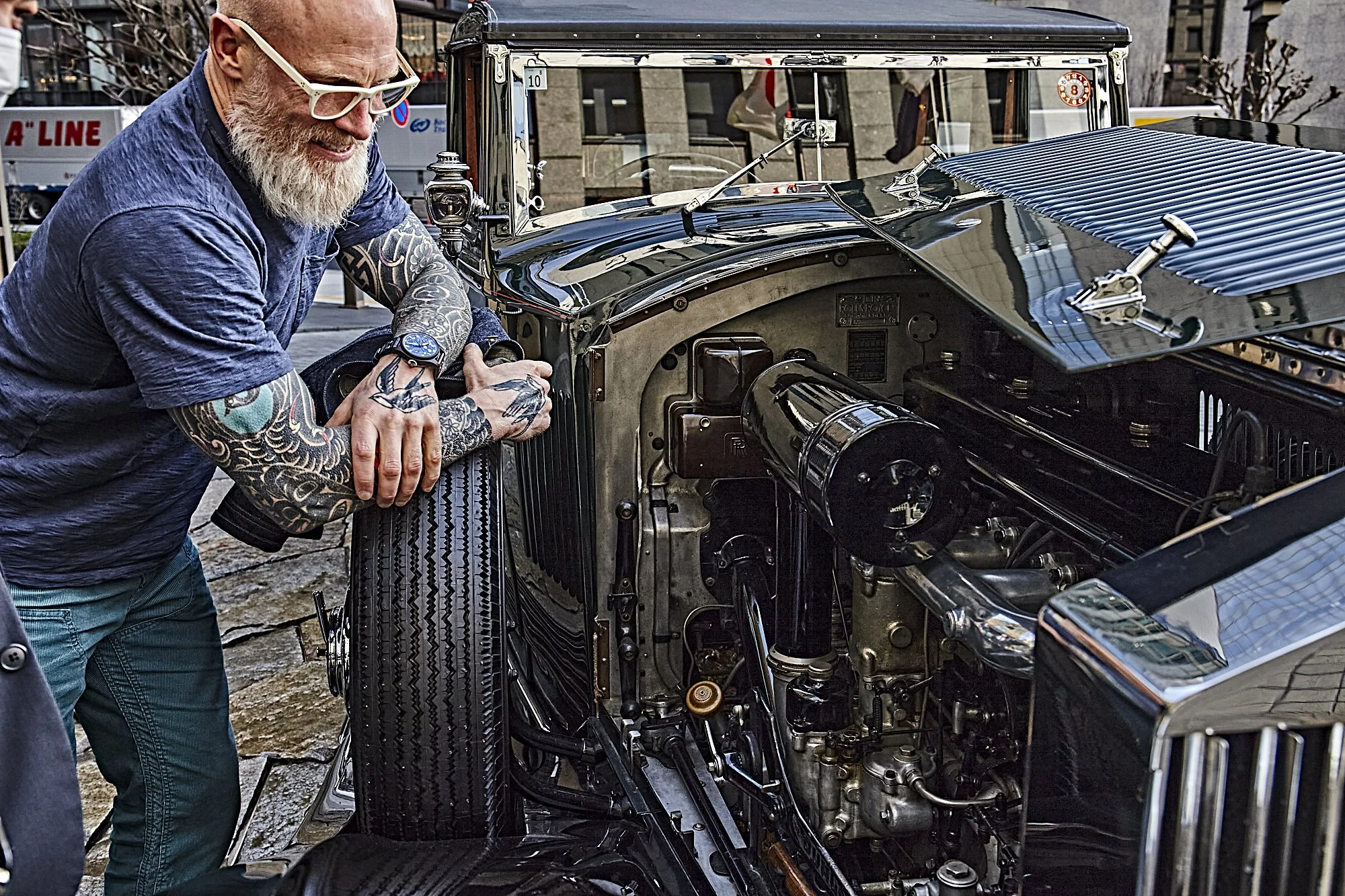 Black Bear Brand OCEAN Blue Distressed Corduroy