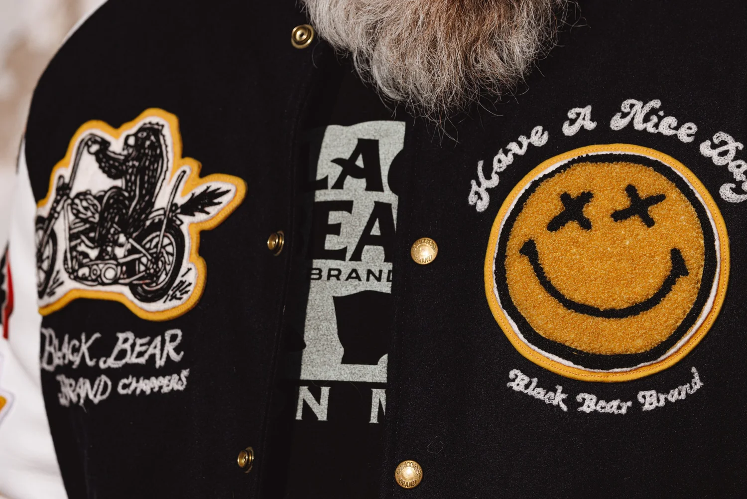 Black Bear Brand ART Edition - Chain Stitched... Varsity Jacket 
