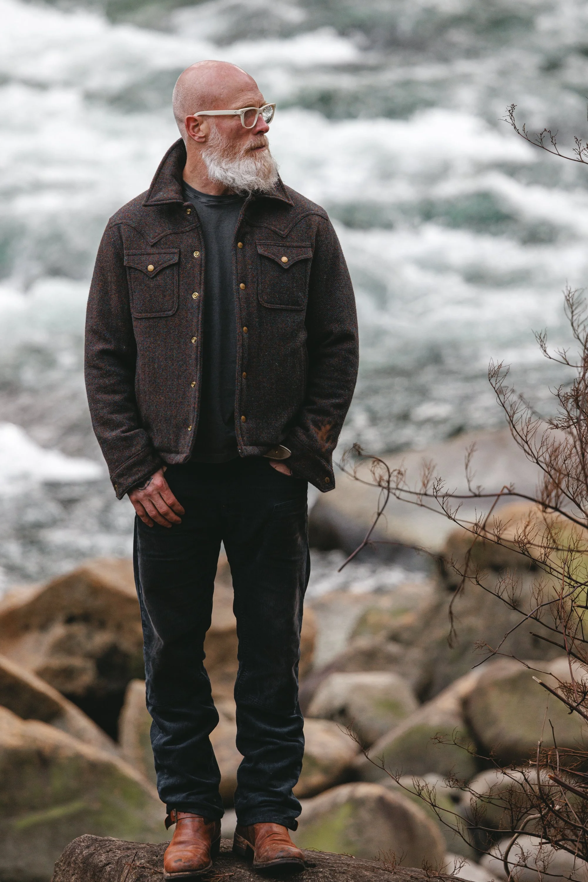 Black Bear Brand - Harris Tweed STONEWALL Western Wool Coat