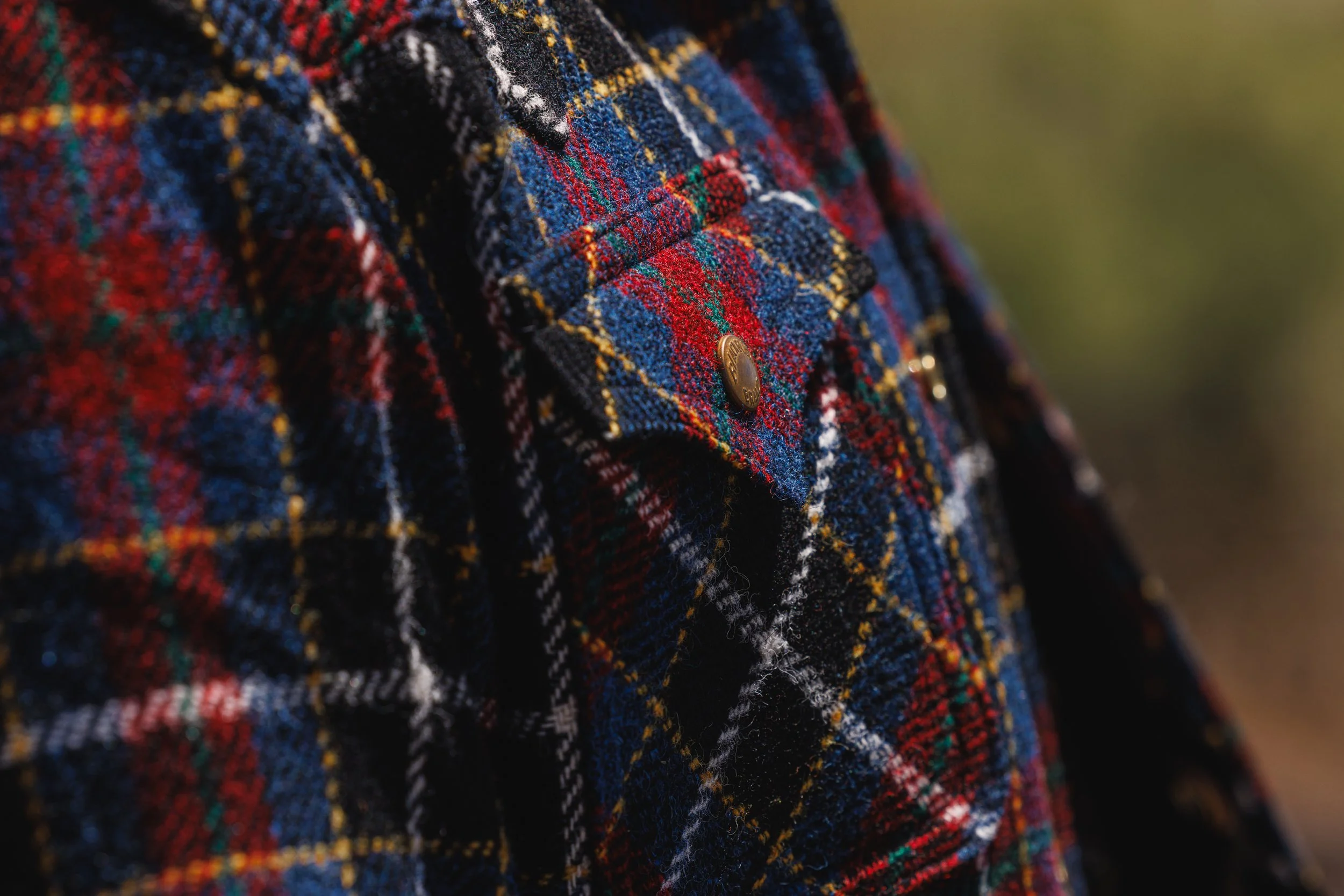 Black Bear Brand Harris Tweed Midnight Glen Tartan WOOL Western Jacket