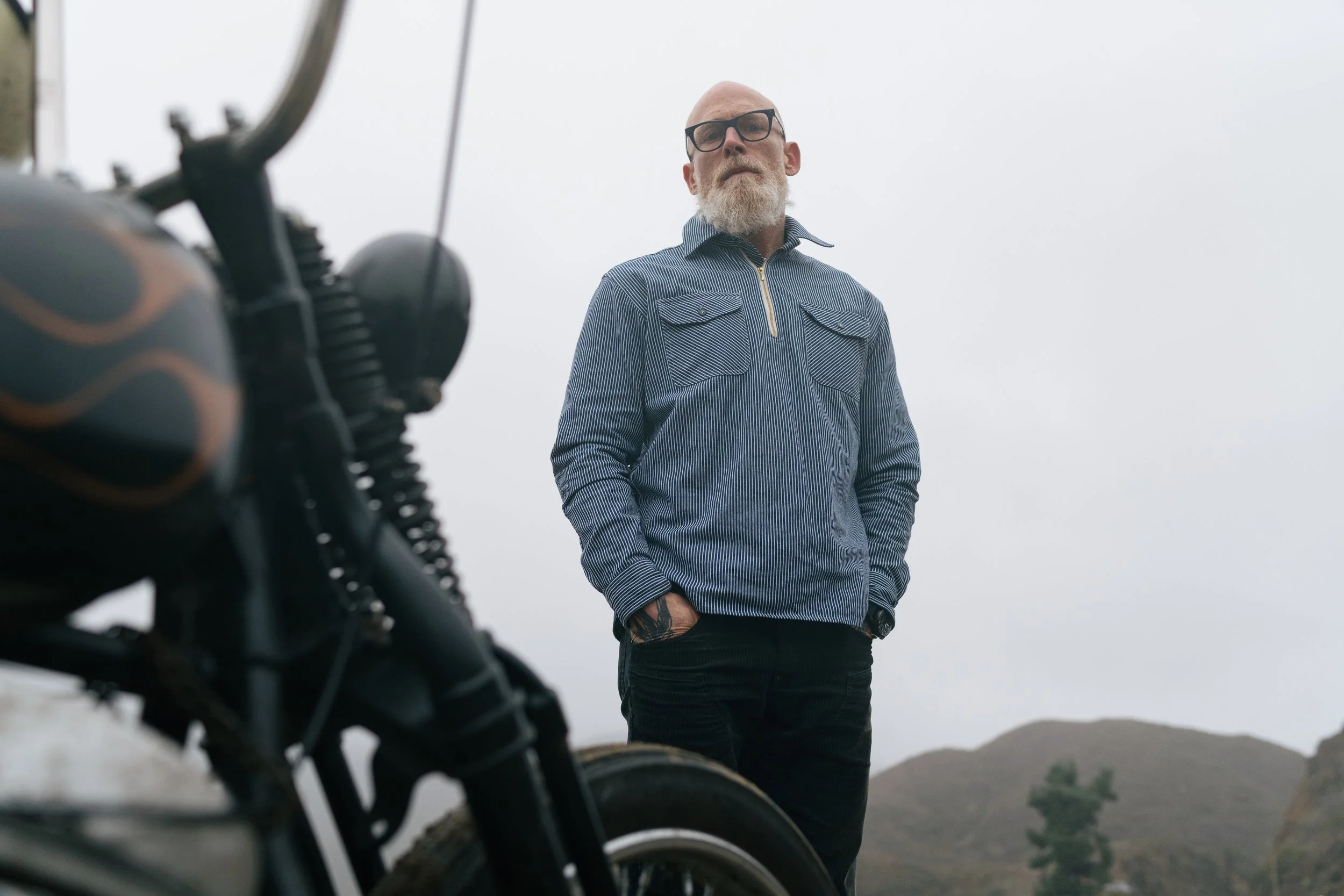 Black Bear Brand ~ (LONG SLEEVE) Hickory Stripe Zip Up POP OVER