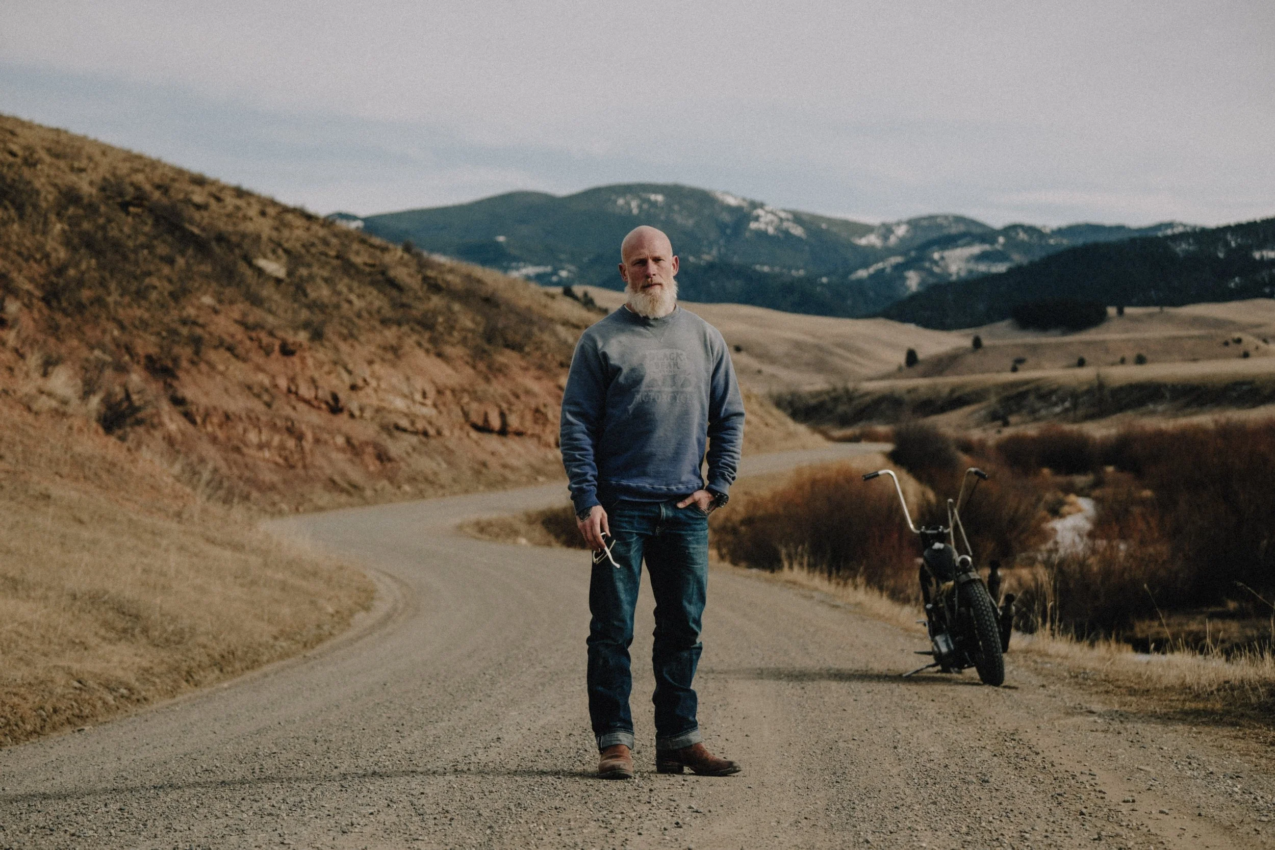 Black Bear Brand - SKY BLUE CHOP SHOP Vintage Washed French Terry Crew