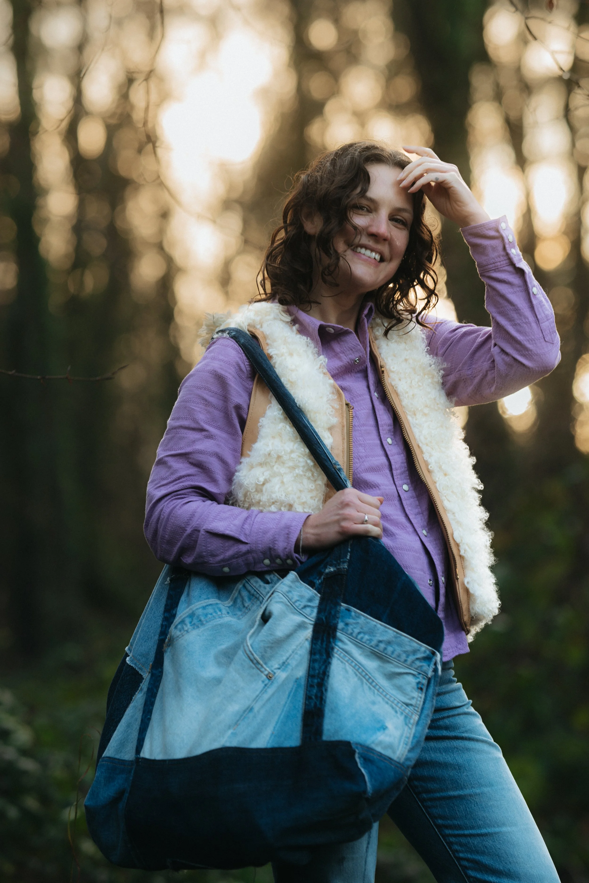 Black Bear Brand WOMAN - Long Curl Lambskin & Horween Horsehide... reversible