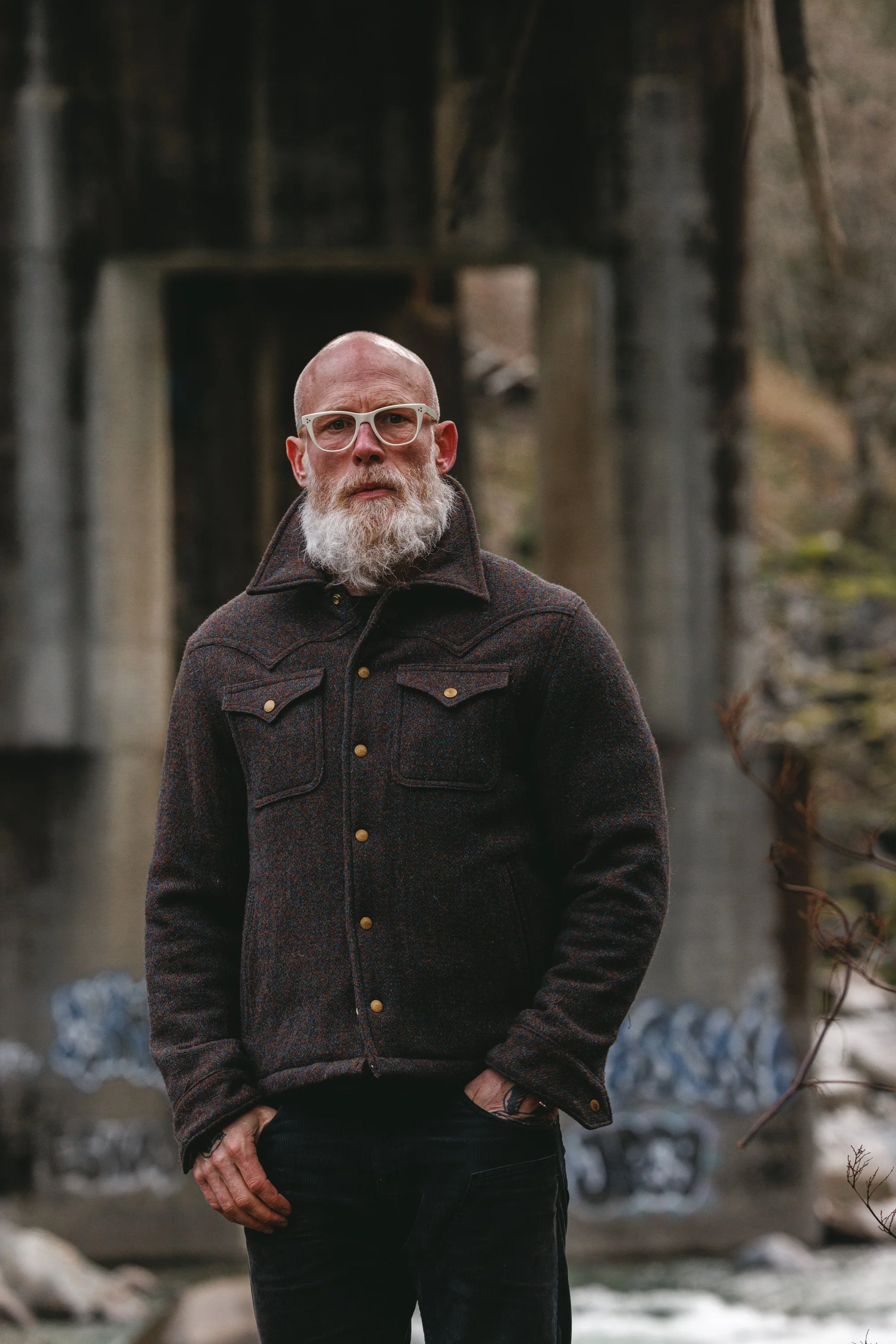 Black Bear Brand - Harris Tweed STONEWALL Western Wool Coat