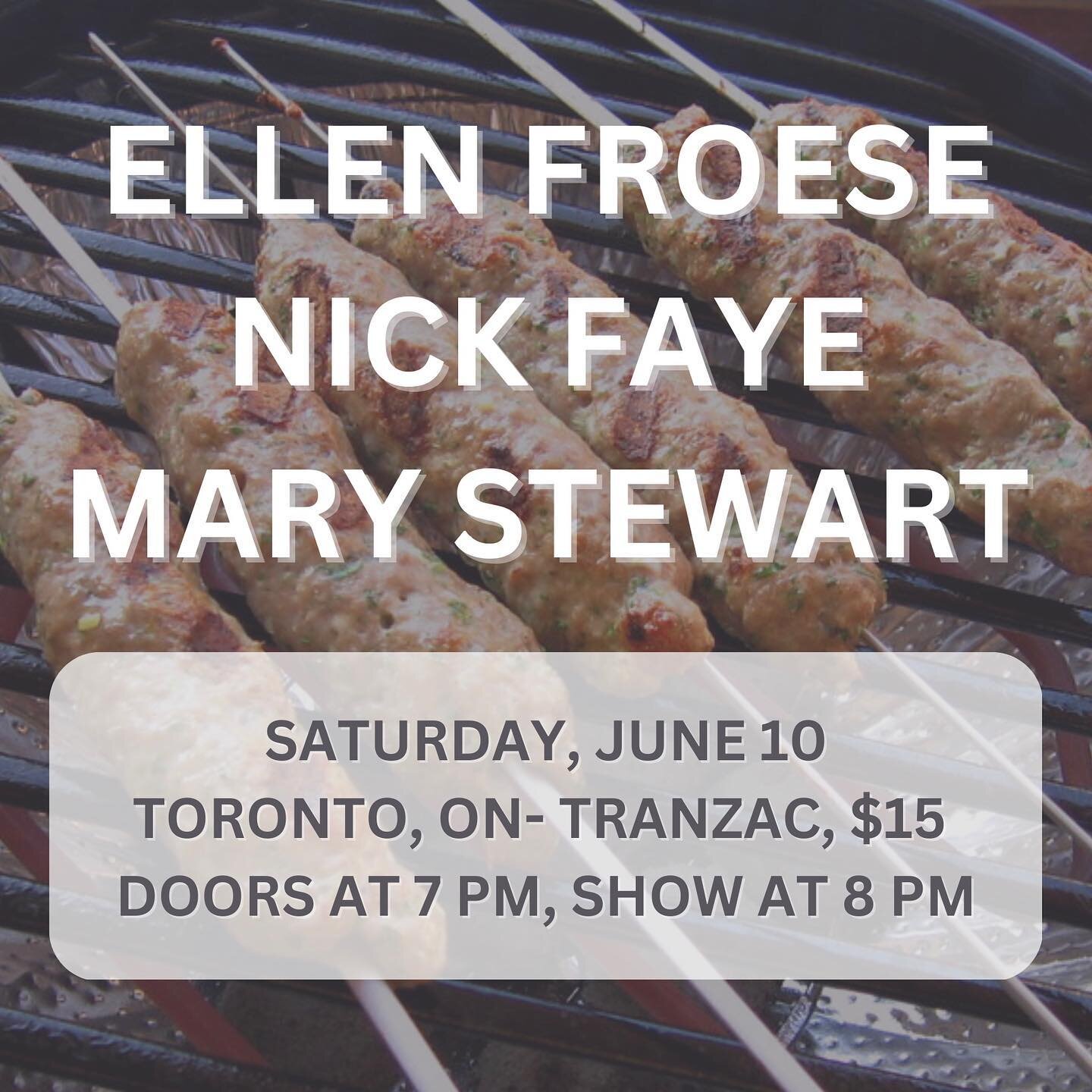 Toronto, Regina, Winnipeg.. SUMMERTIME SHOWS YAHOOO! So excited to play some songs with so many amazing pals in fun towns this summer!

June 10 - @tranzac292 in Toronto w/ @skelliefroese, @marystewartmusic 

June 23 - @artesianon13th in Regina w/ @ri