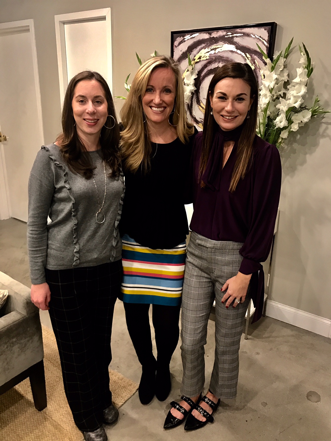 Above: Ashley Hovis, Katherine Shoaf and Jill Harrill at the ITA Young Textile Professionals Showtime event.
