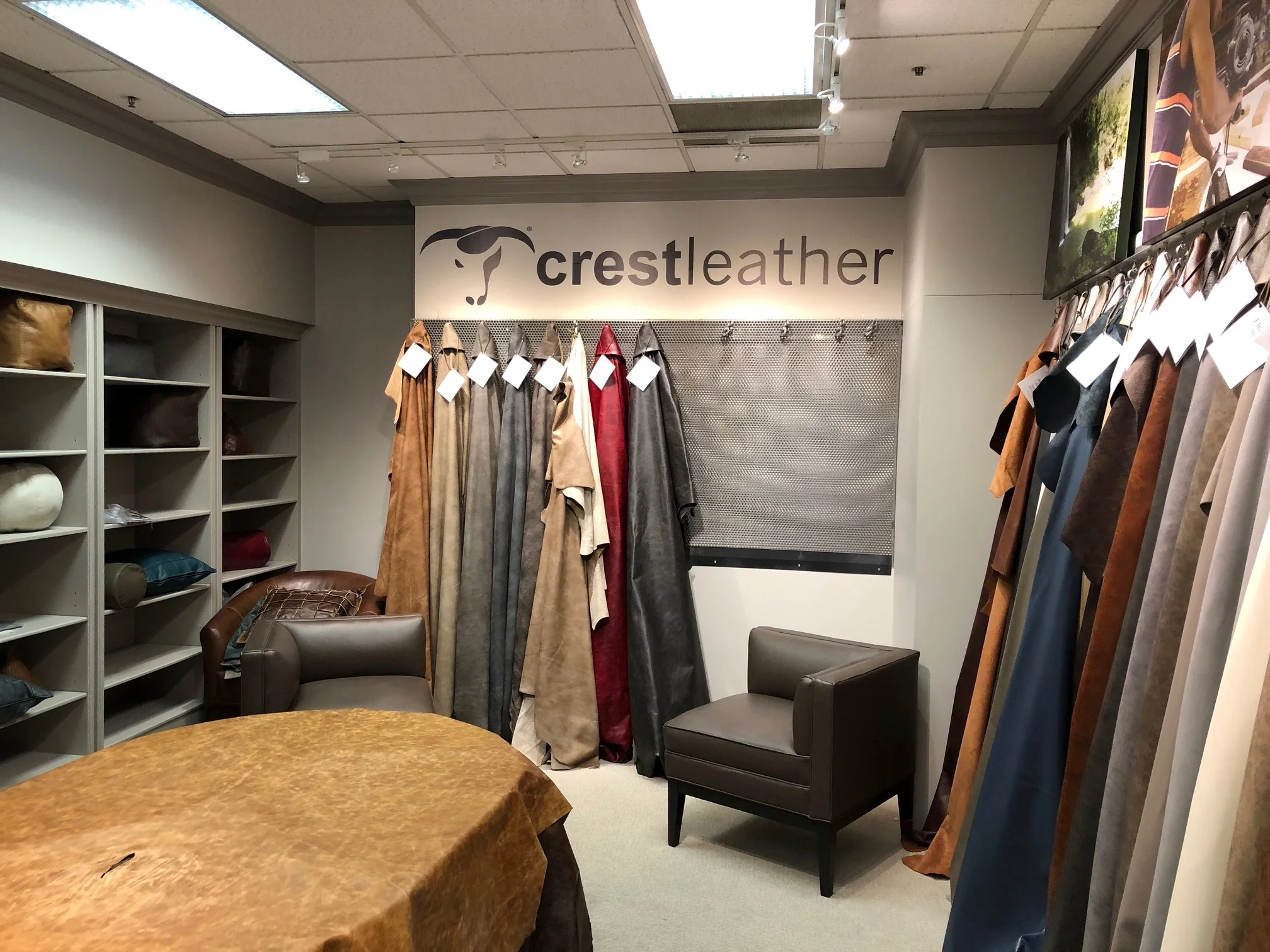 Crest Leather’s show space in STI’s Showroom in High Point, NC