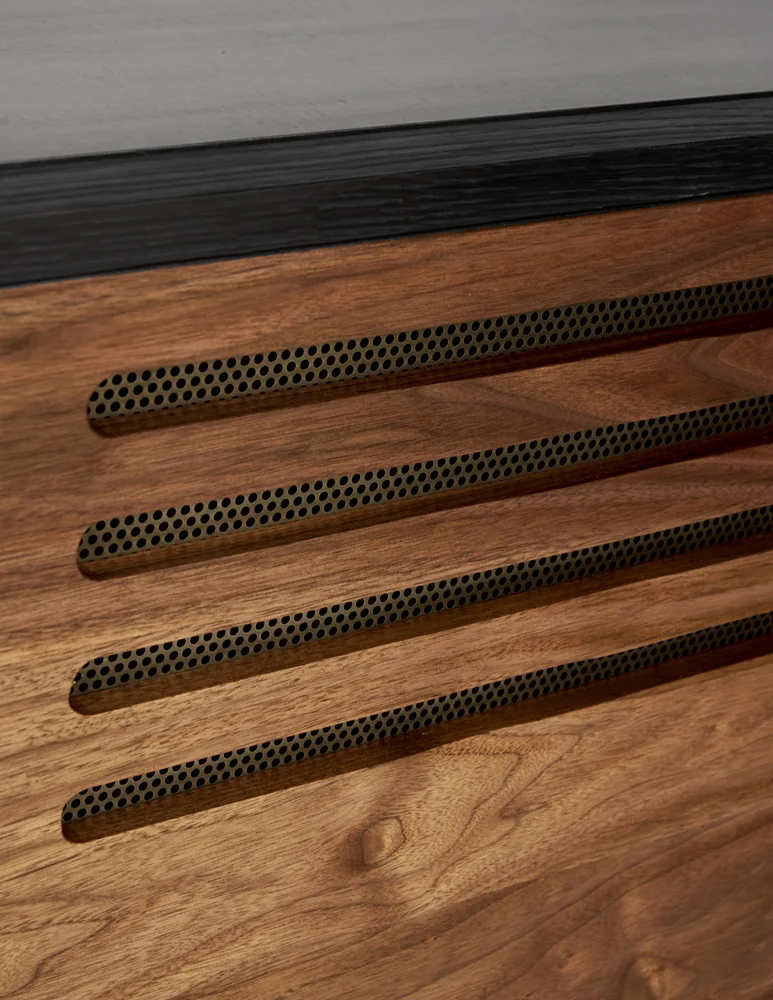 Blackened/Waxed Perforated Steel Grill Download Tear Sheet