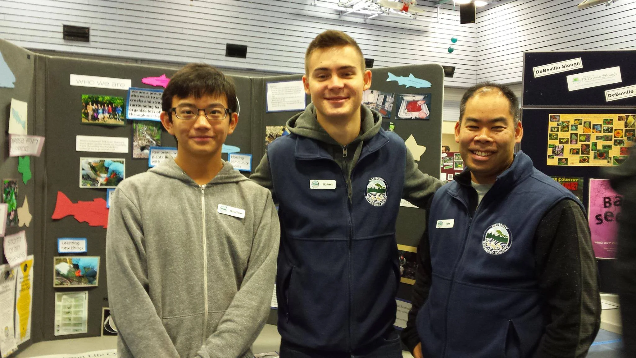 Society volunteers, Malcolm, Nathen and Kyle provided information about our efforts to attendees of the Salmon Festival in Port Coquitlam