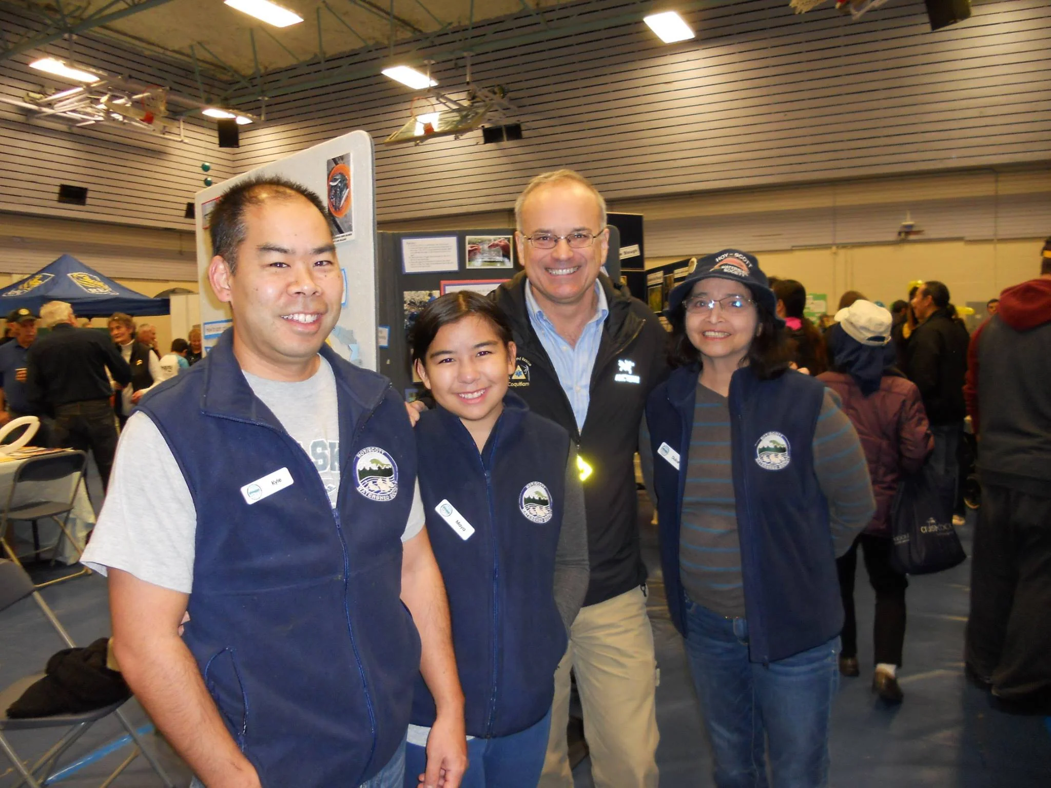 Left to right: Kyle, Mia, Coquitlam mayor Richard Stewart, and Dulce