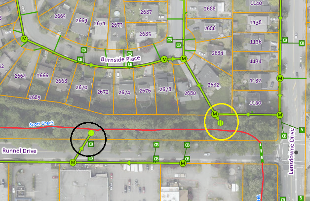 location of spills shown on city map