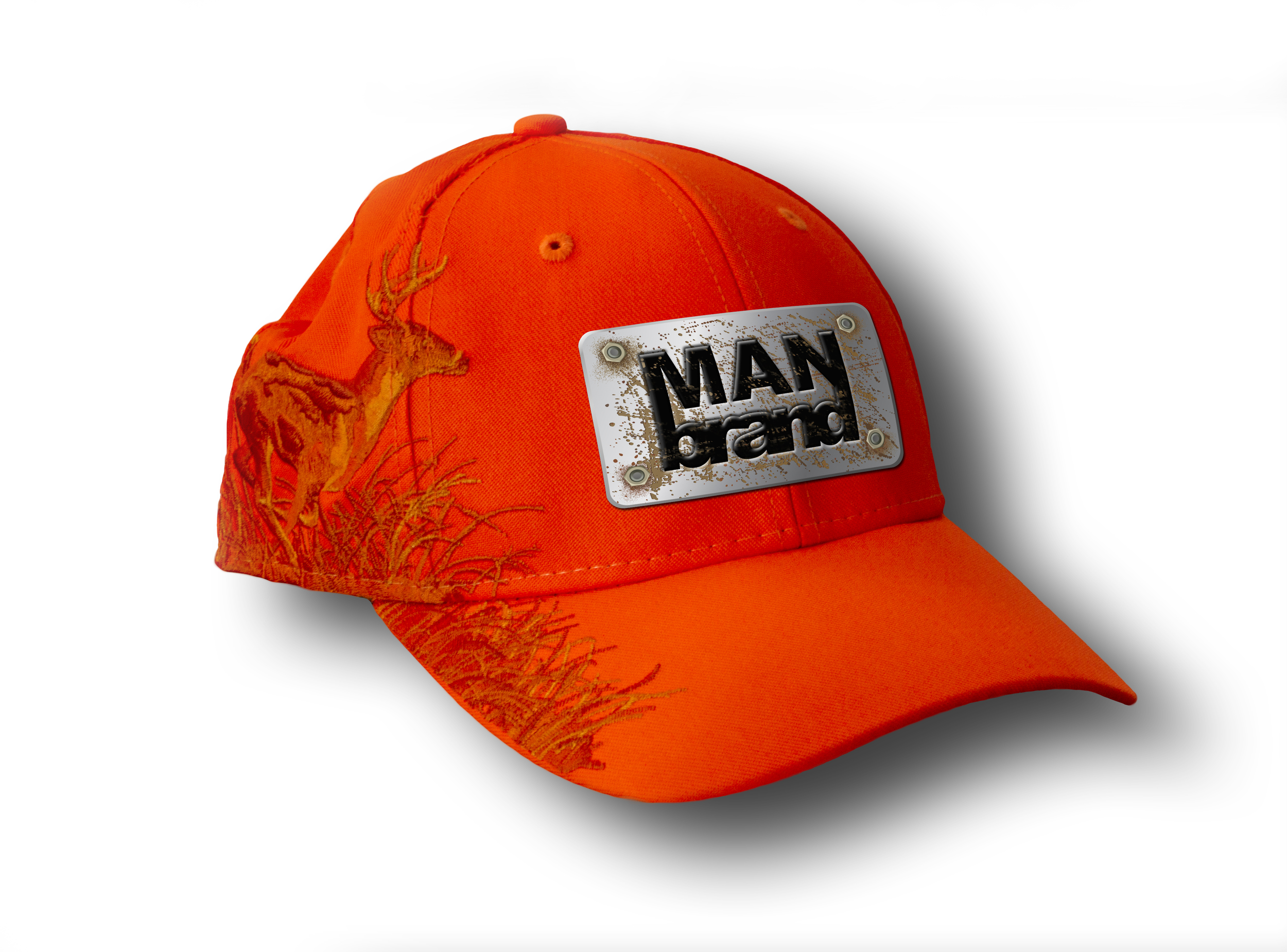 Blaze Orange Mule Deer Man Brand Hats.jpg