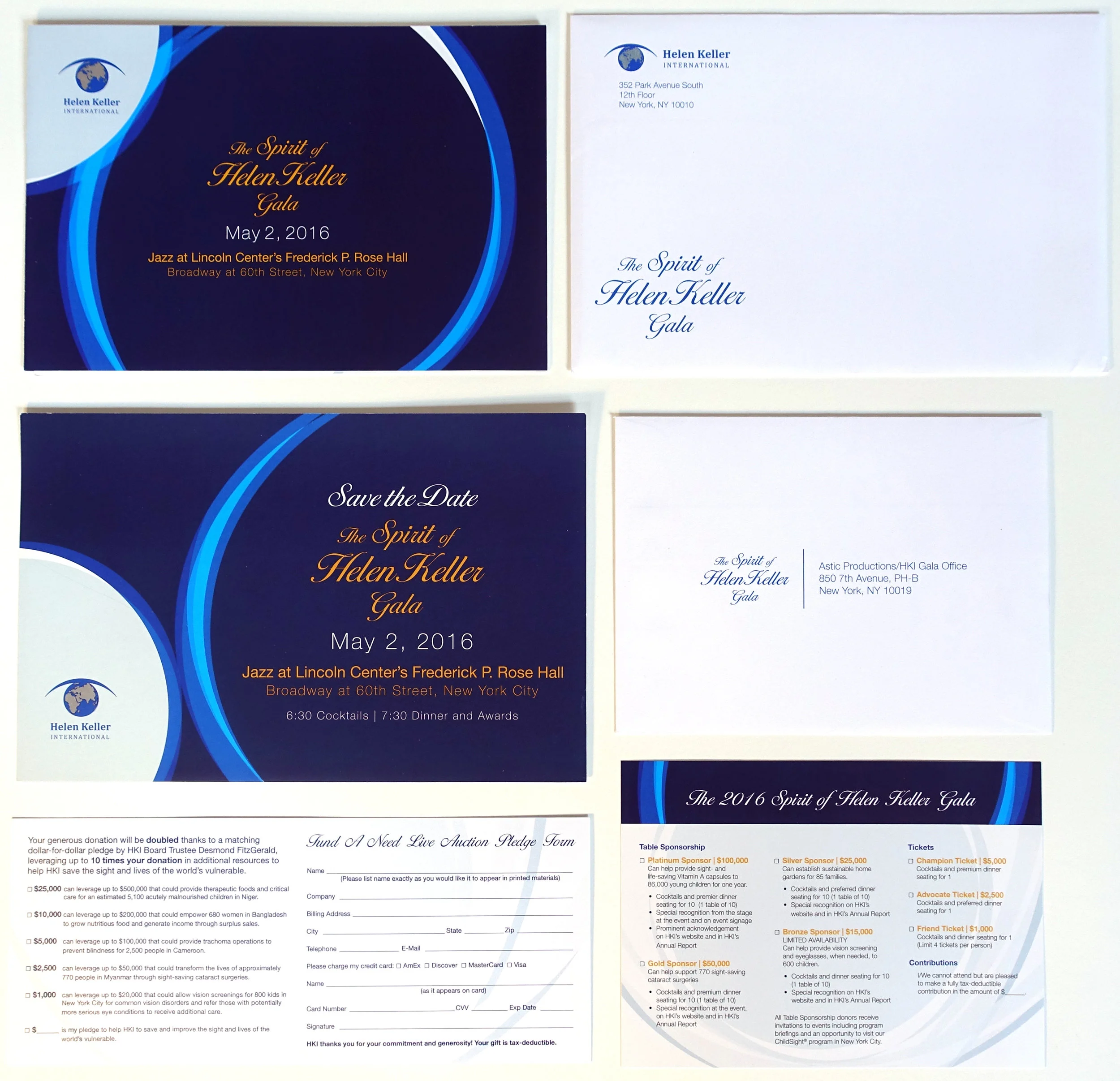 Save the date, invitation, reply, and pledge card