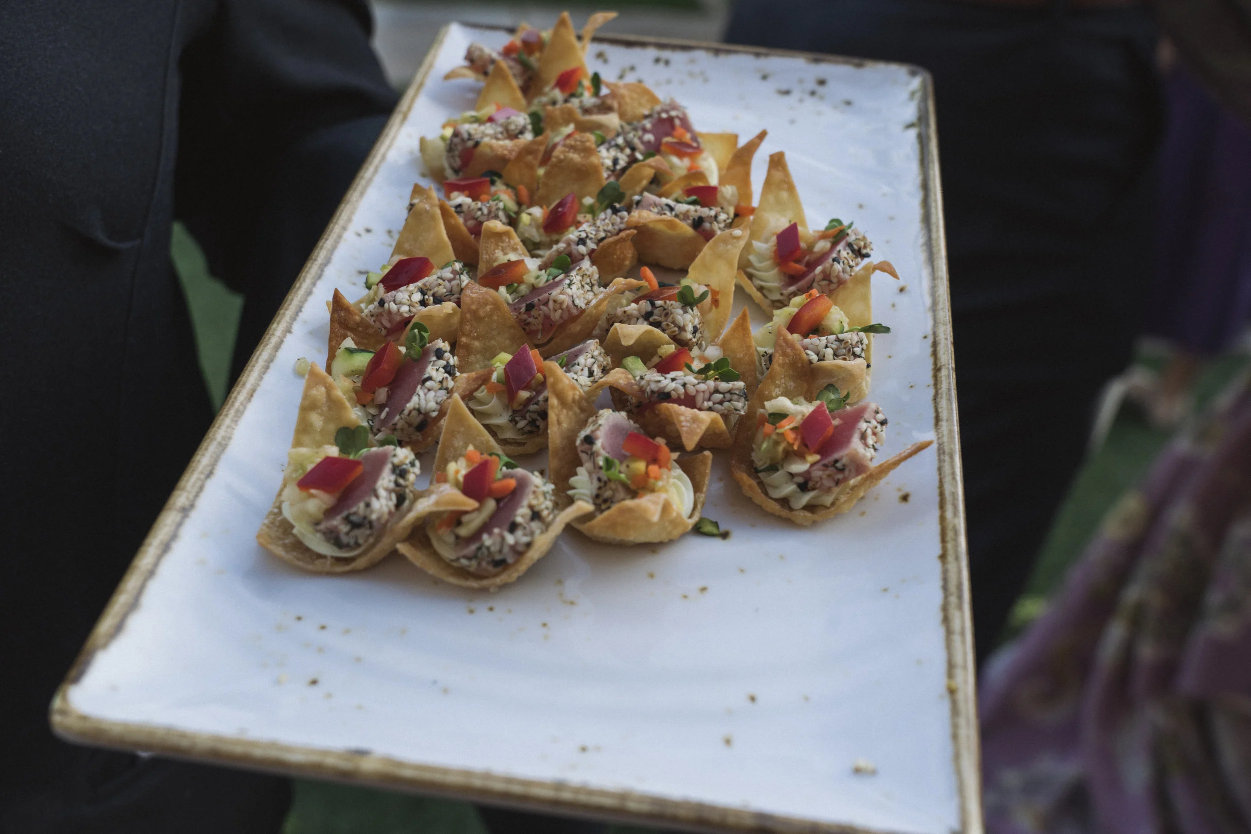 14 ahi tuna appetizer hand passed cocktail hour Life Design Events photos by Keith and Melissa Photography.jpg