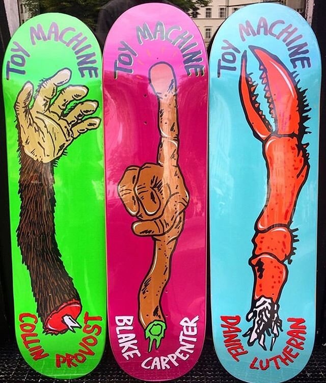 Nice pic of the @toymachine boards that I did recently from @searchanddestroyskateshop