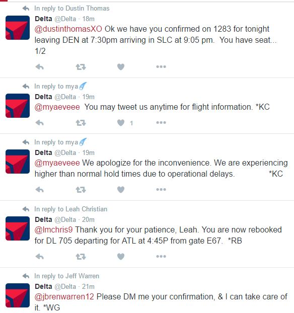 Example of social media marketing being used as customer service in a time of crisis.