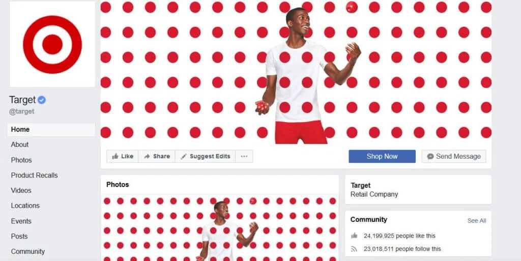 facebook page optimized example 1