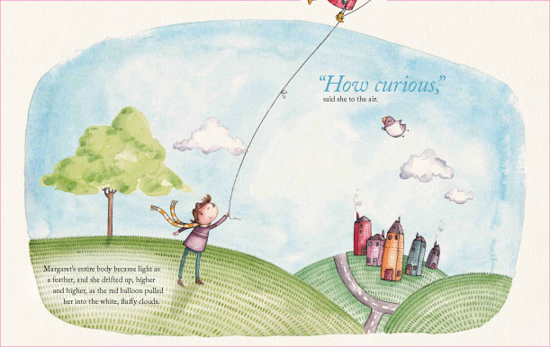  The book is open to a middle page of the story (front of display) 