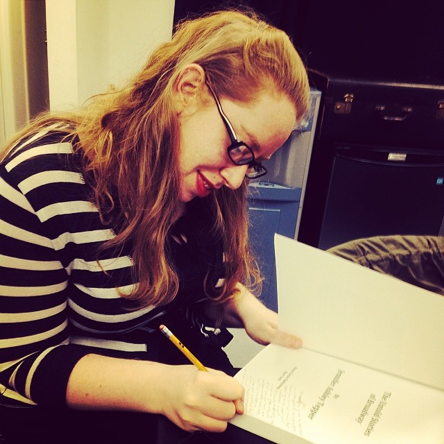 Autographing "Untold Stories of Broadway" backstage at 54 Below