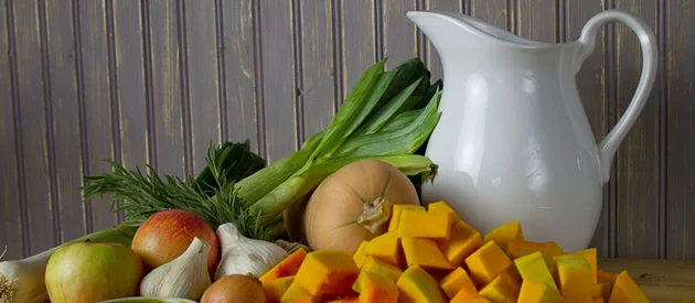 Butternut Squash Soup with Apple and Bacon