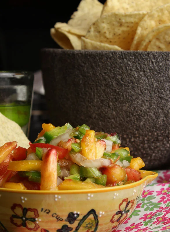 Peach Salsa and Chips