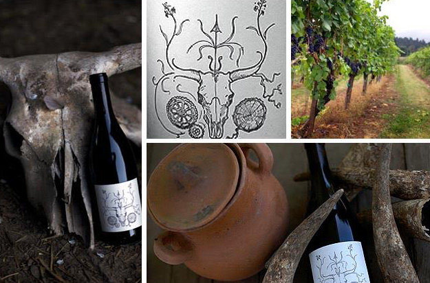 Some absolutely gorgeous labeling done by Brian's wife, Clare Carver, on the 2014 'Earth' Pinot Noir.